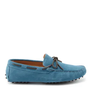 Laced Driving Loafers, petrol blue suede Practical Comfort Shoes