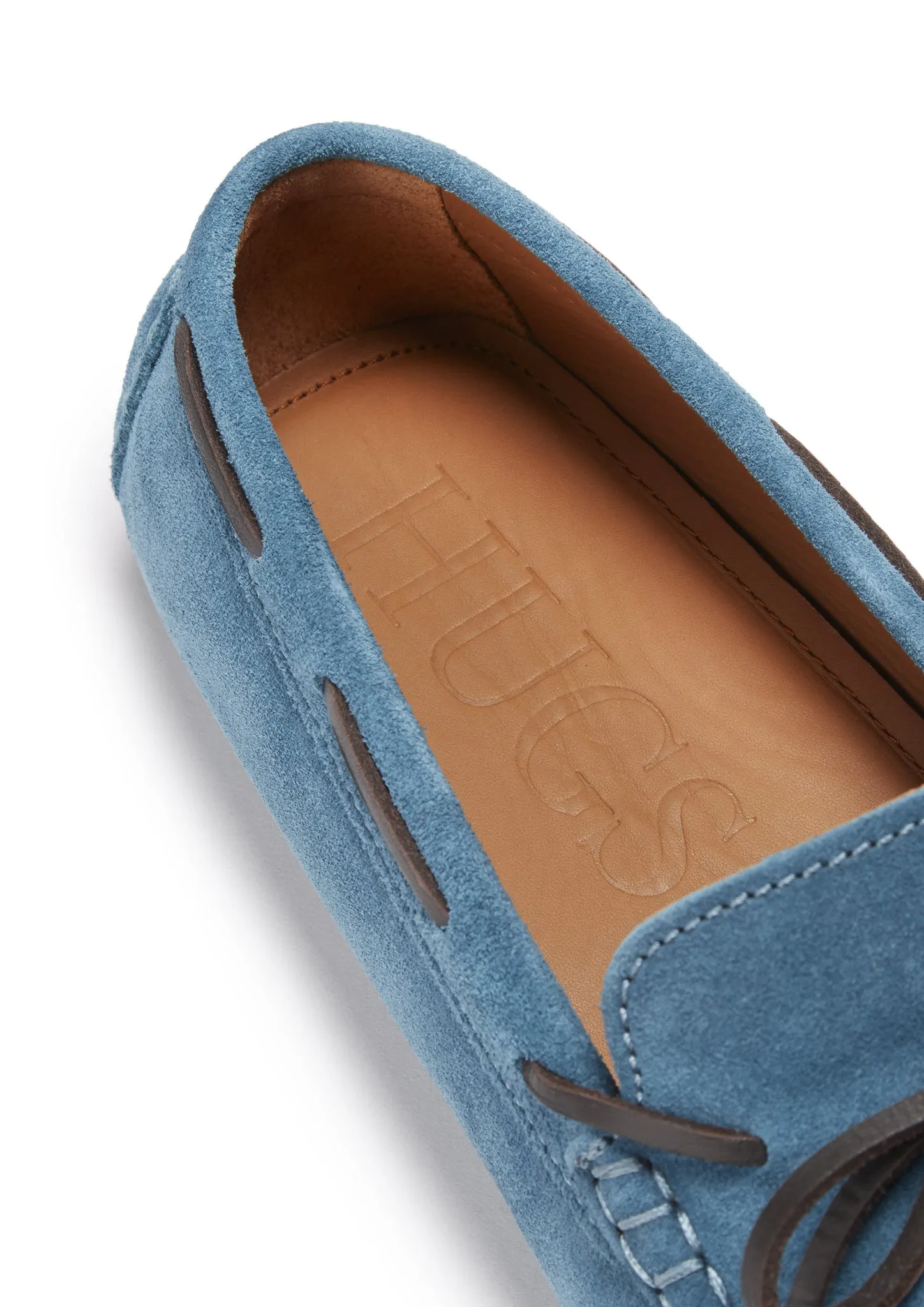 Path Clear Laced Driving Loafers, petrol blue suede