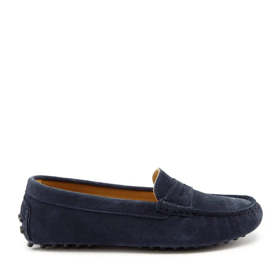 Women's Penny Driving Loafers, navy blue suede Walk Light
