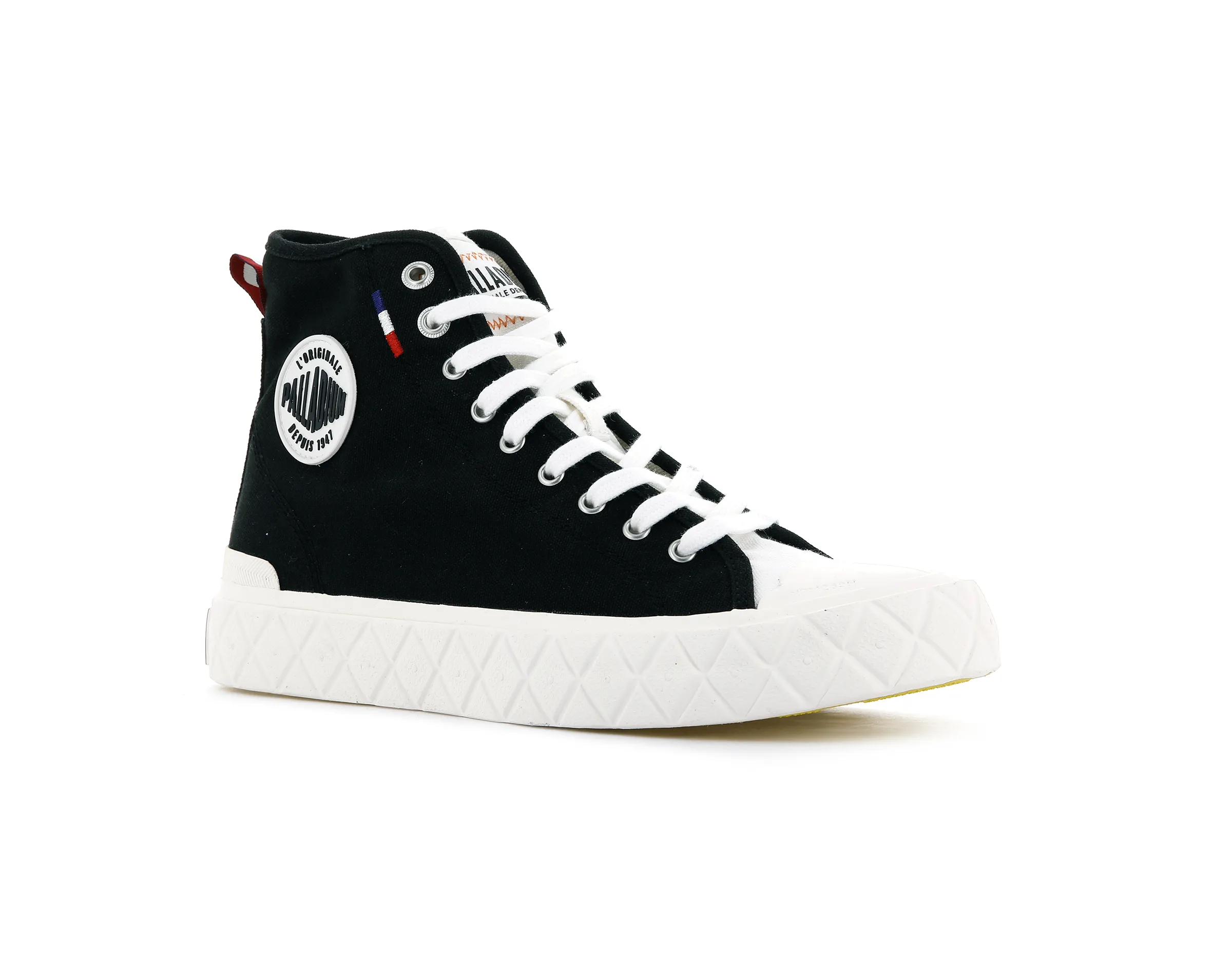 77015-030-M | PALLA ACE CANVAS MID | BLACK/MASHMALLLOW Memory Foam Casual Wear