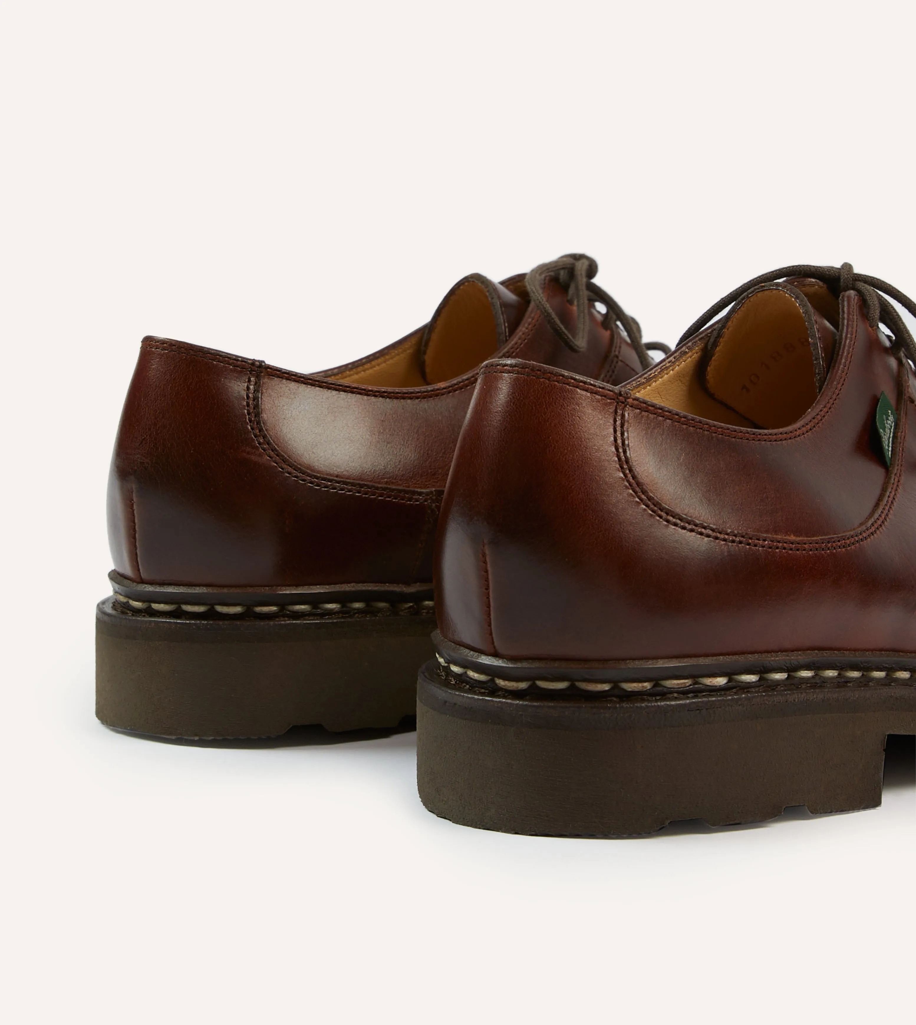 Foot Support All Day Road Trip Paraboot Avignon Brown Leather Derby Shoe