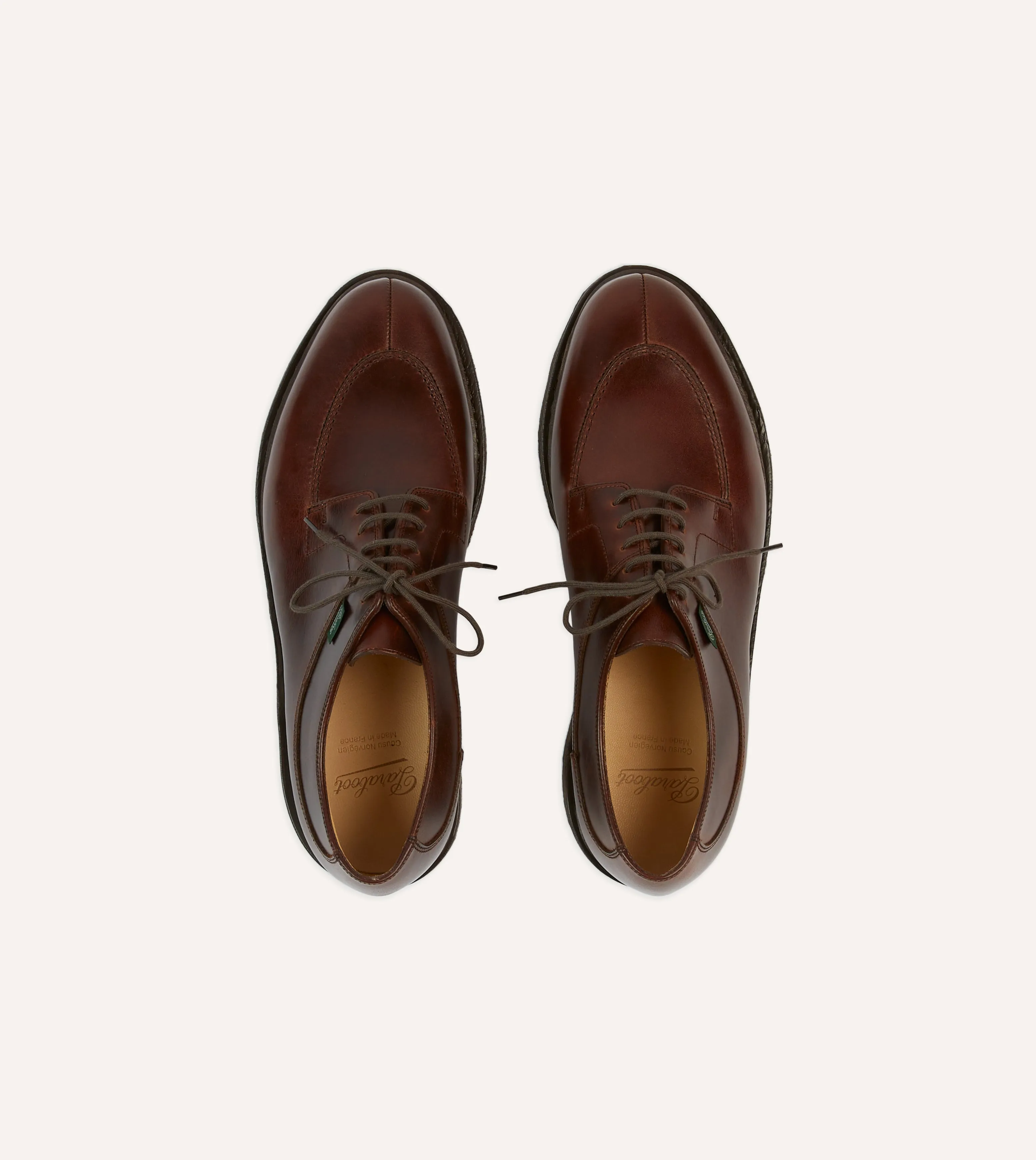 Paraboot Avignon Brown Leather Derby Shoe Pool Time