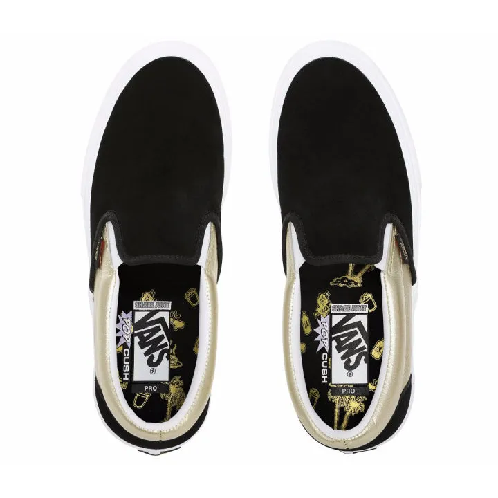 Vans x Shake Junt Slip-On Pro Shoes - Black/Metallic Gold/White Impact Ready