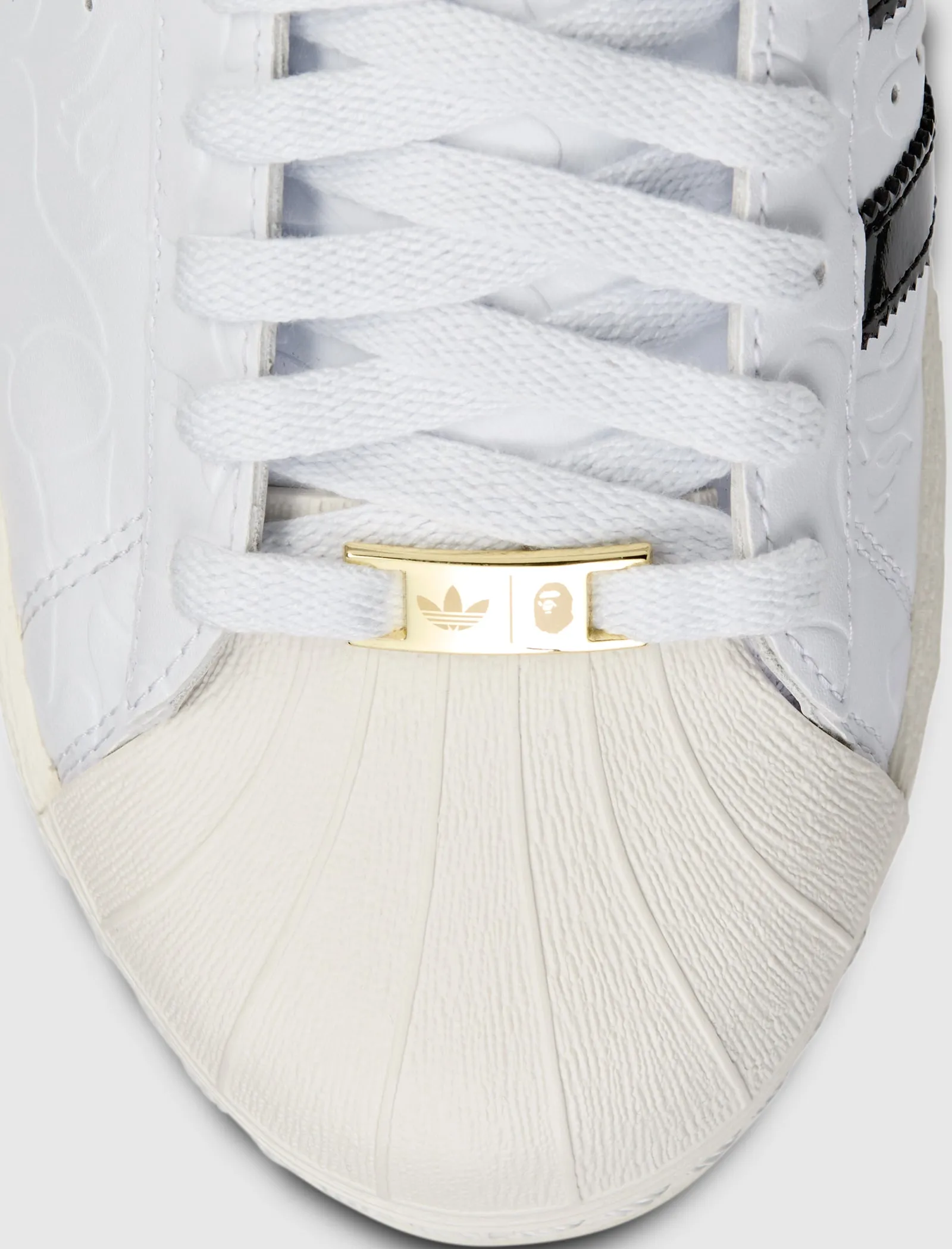 Supportive Core All Ages Leather BAPE SUPERSTAR "WHITE/BLACK"