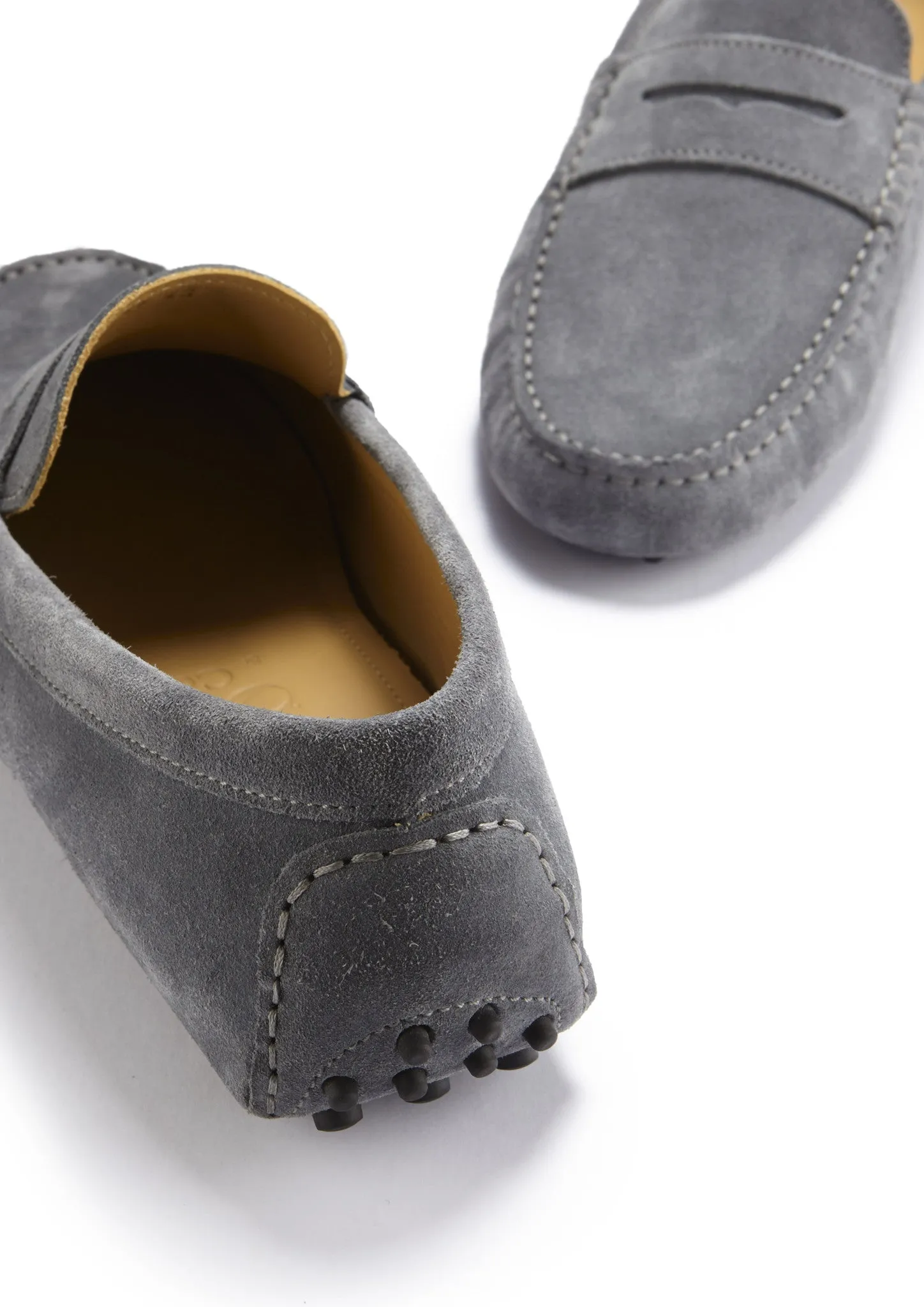 Penny Driving Loafers, slate grey suede Oil-Treated