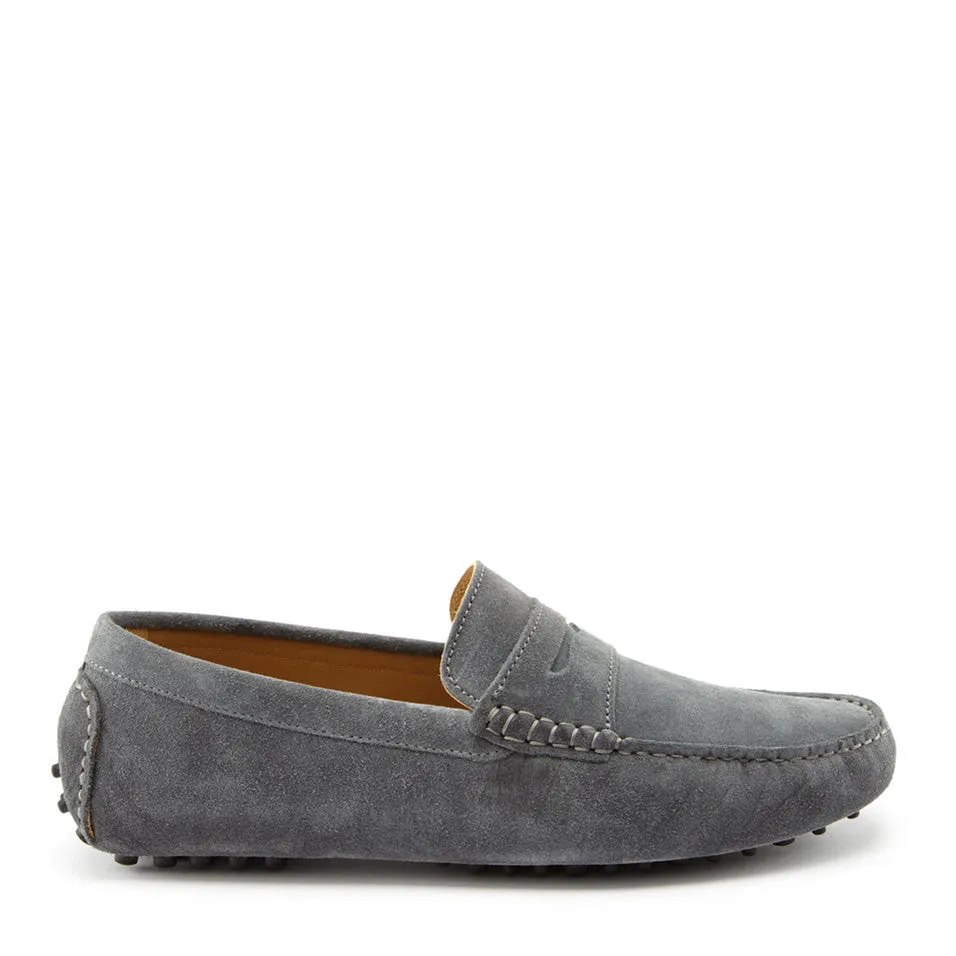Penny Driving Loafers, slate grey suede Stable Walk