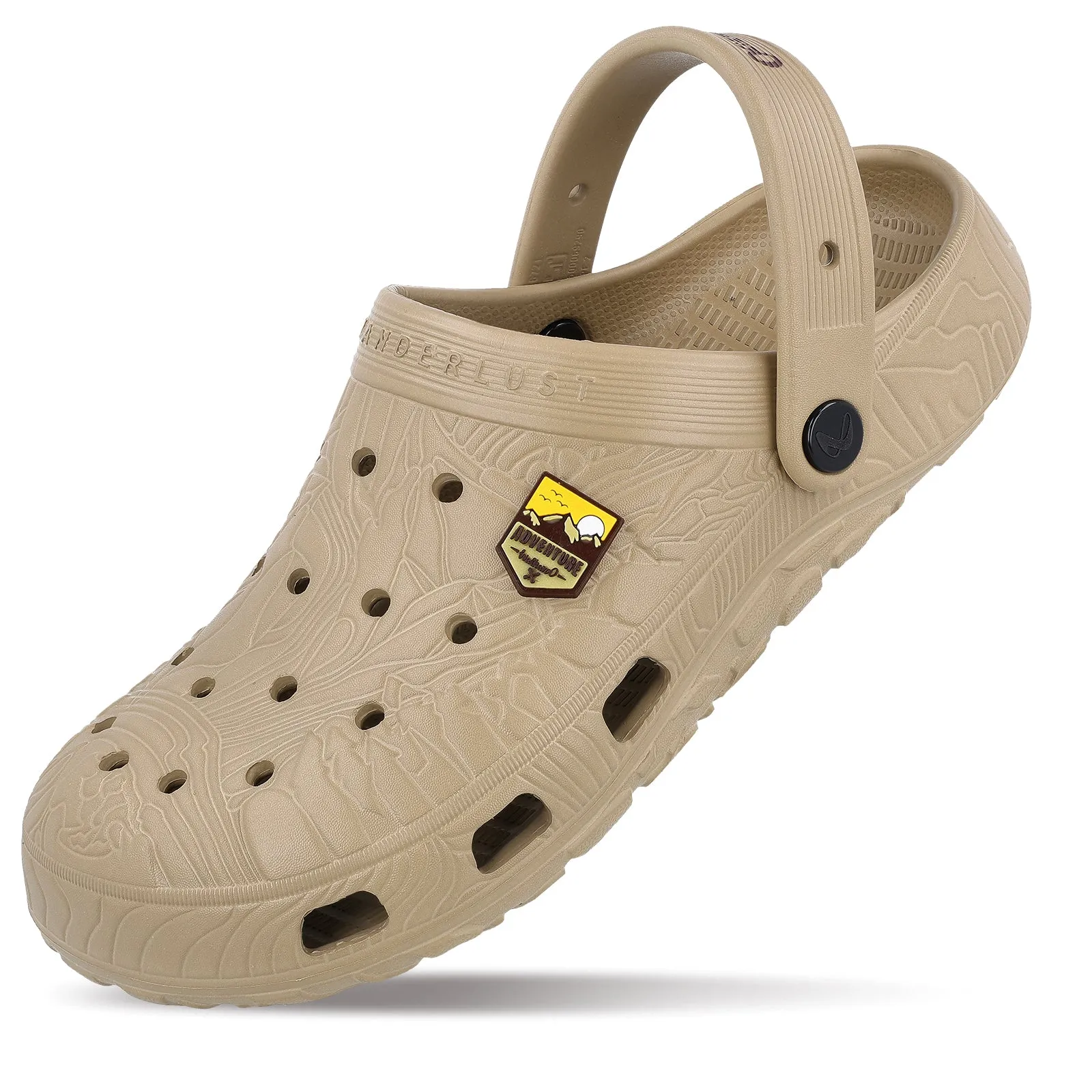Crystal Shine Open Steps Men's Clogs  - WC8801 Khaki