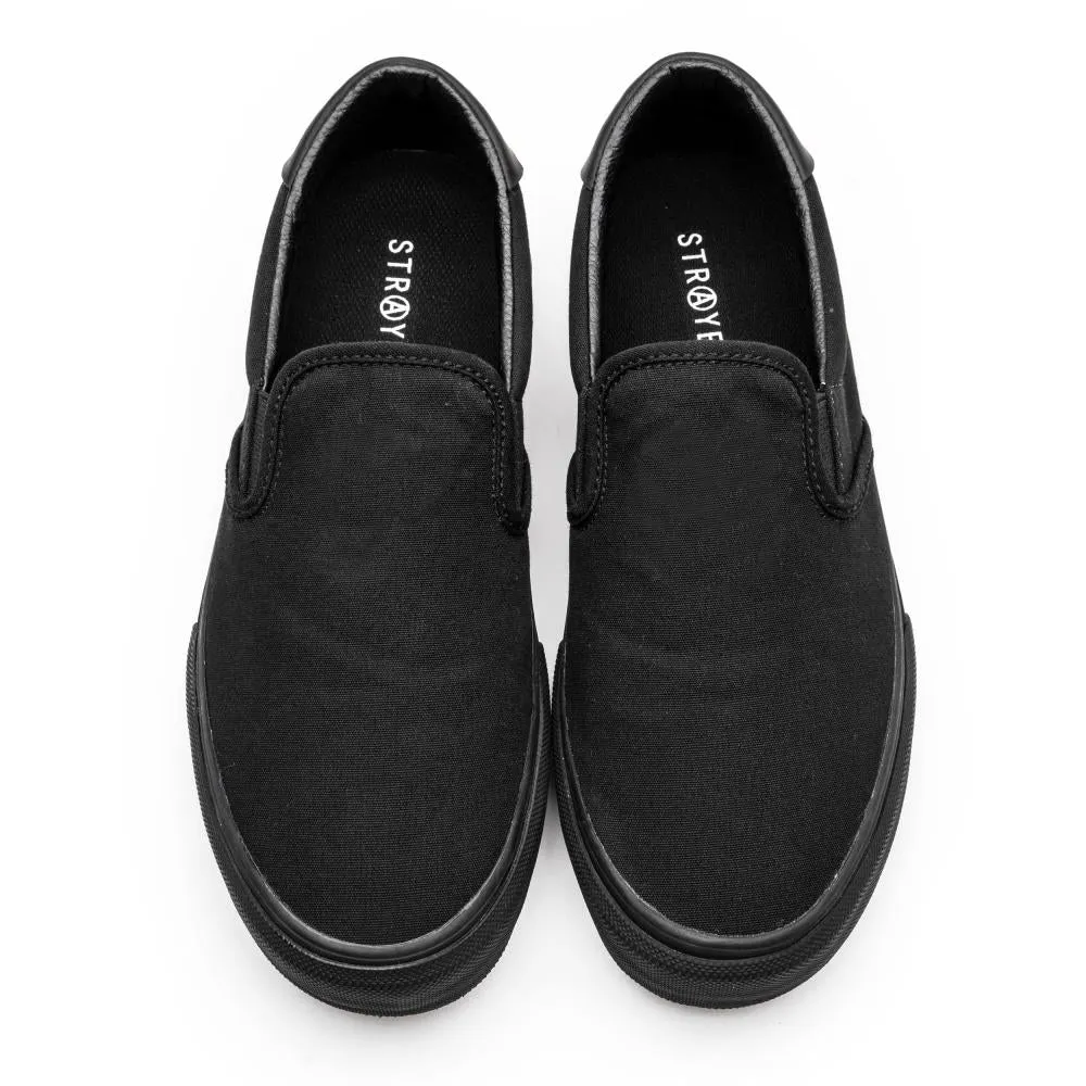 Straye Ventura Slip-On Canvas Shoes - Black/Black Performance Driven Everyday Walk
