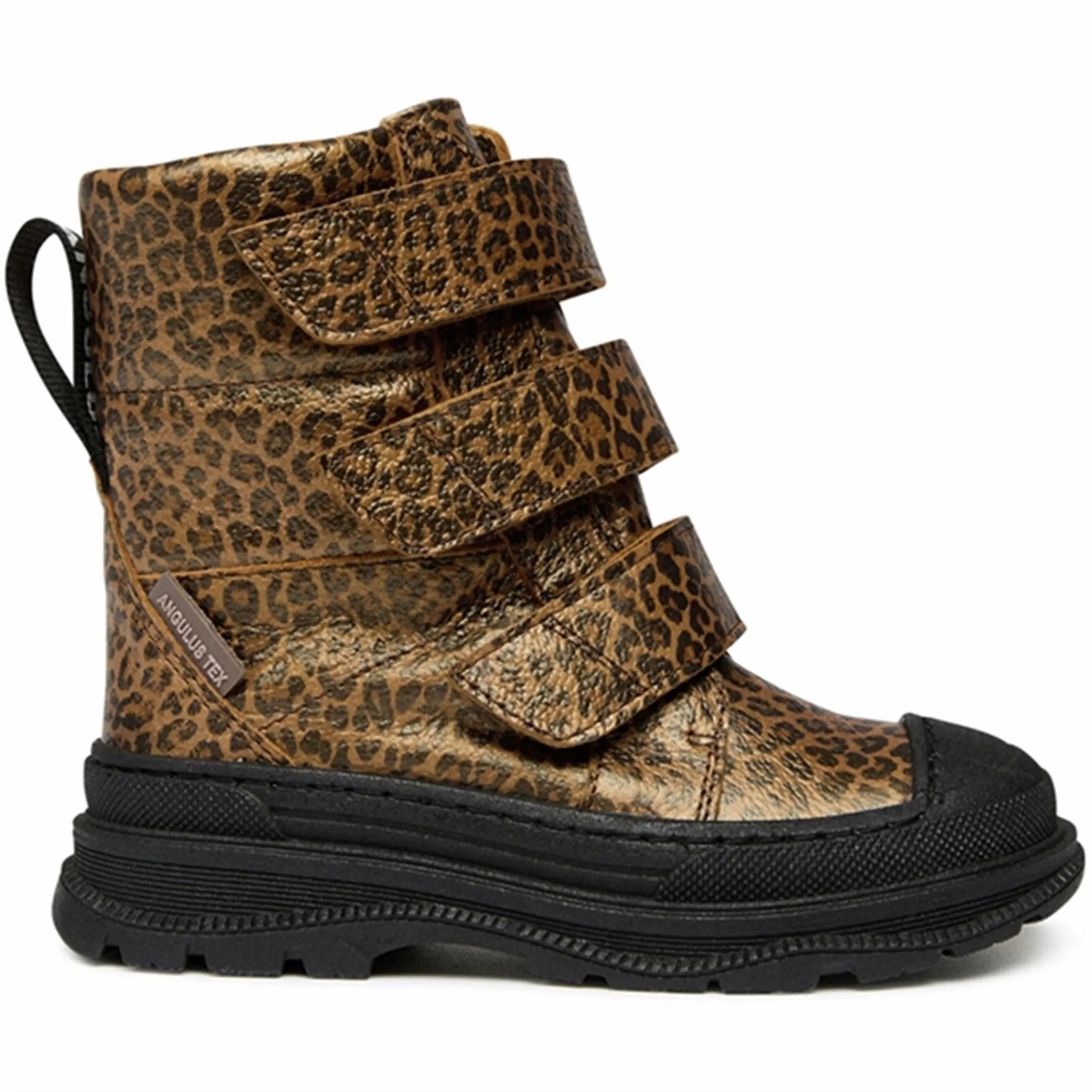 Snow Proof Winter Hike Angulus Tex-Boots w Velcro and Wool Lining Brown Leo