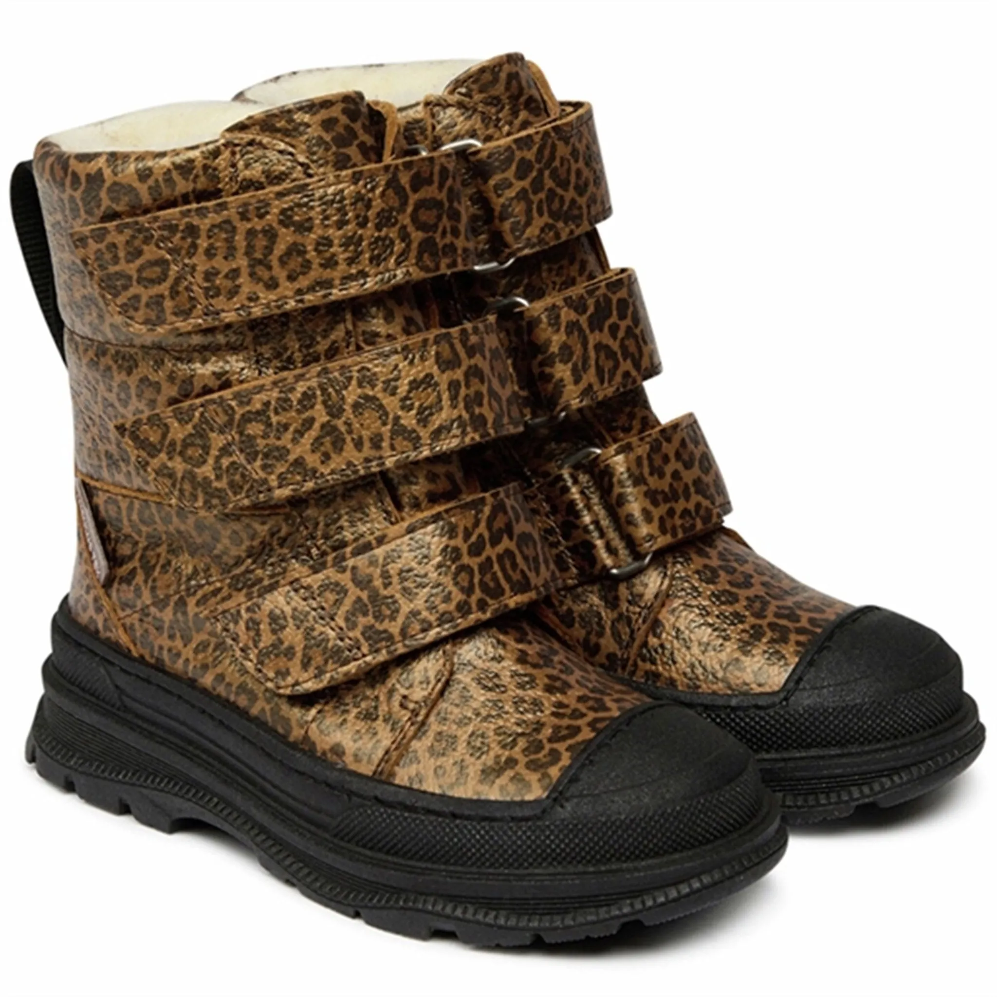 Angulus Tex-Boots w Velcro and Wool Lining Brown Leo Snow Winter Trekking Arctic Winter Boots