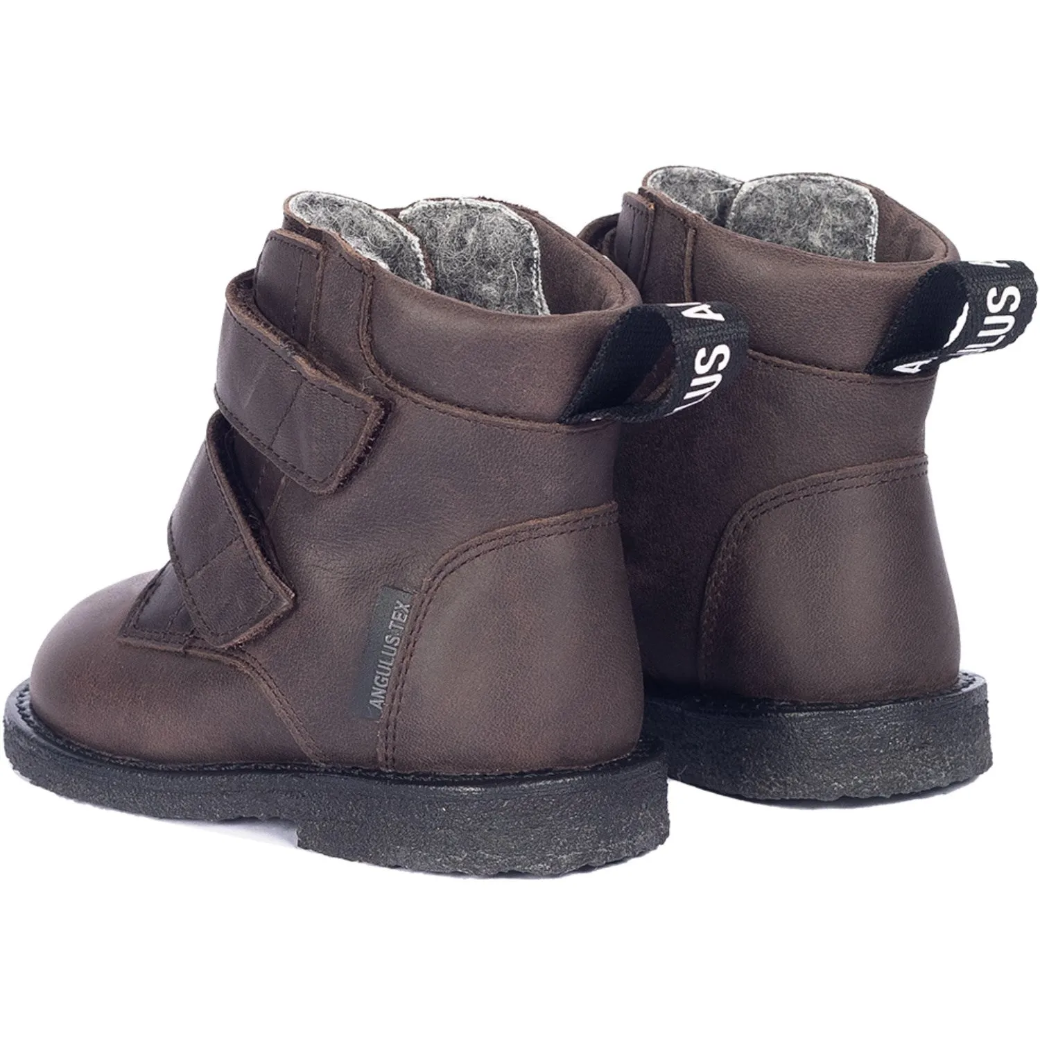 Snow Snow Heavy Duty Boots Angulus Dark Brown Beginner Tex Boot with Logo Tape and Velcro Closure