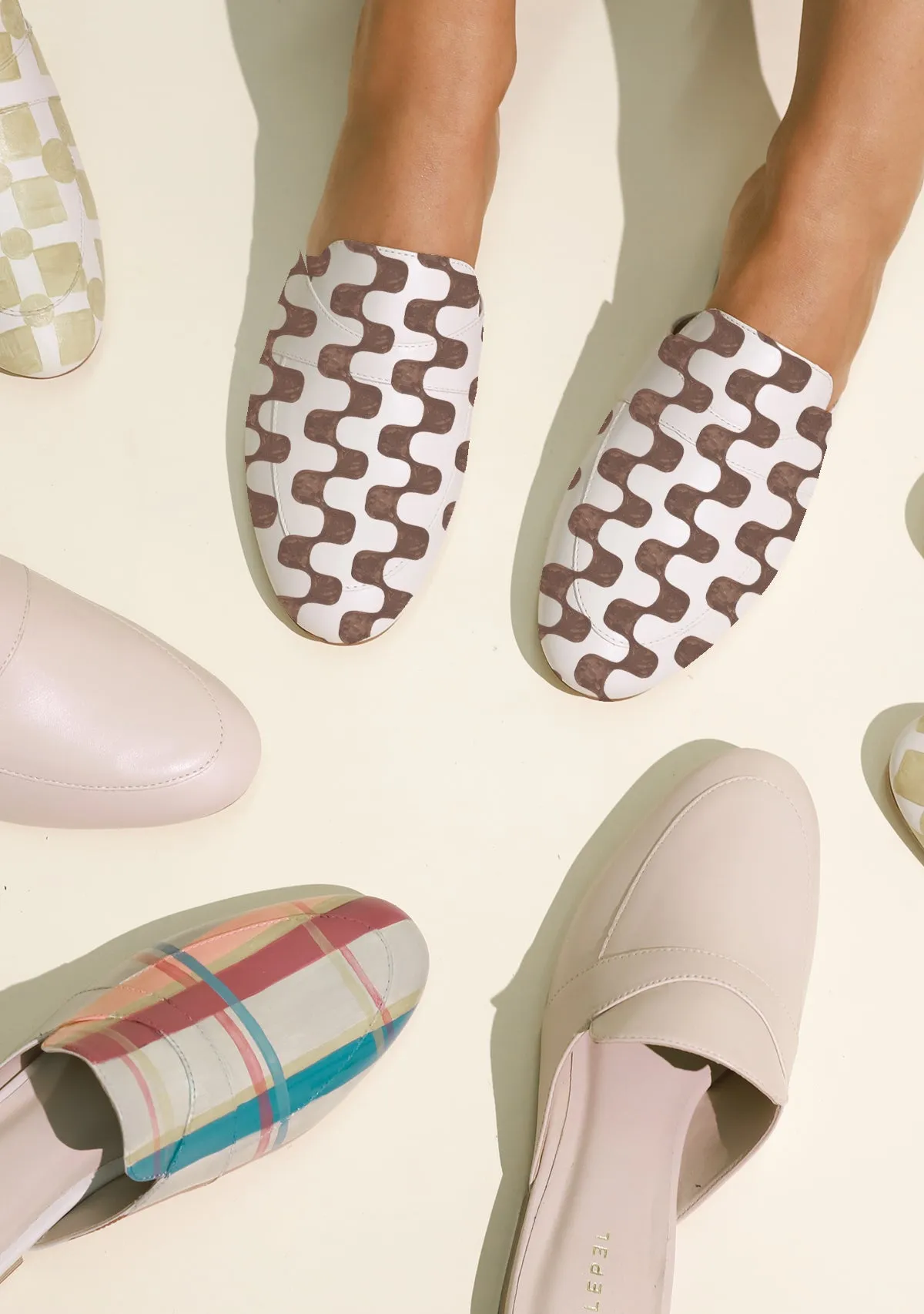Slip On Style Summer Footwear Style Warm Retro White Mule