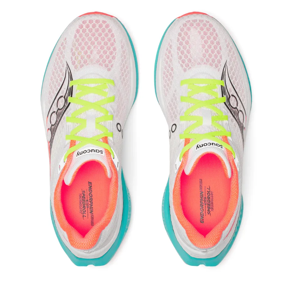 Ergonomic Shape style - enhanced shoes Saucony Men's Endorphin Speed 5 Running Shoes in White/Mutant AW25