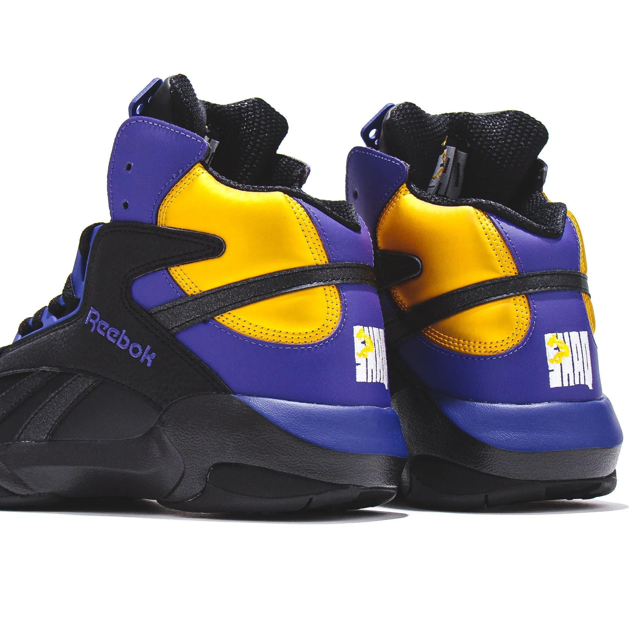 Quick Performance Multi Density Foam Reebok Basketball Men Shaq Attaq Black Pump Gold Lakers GY7127