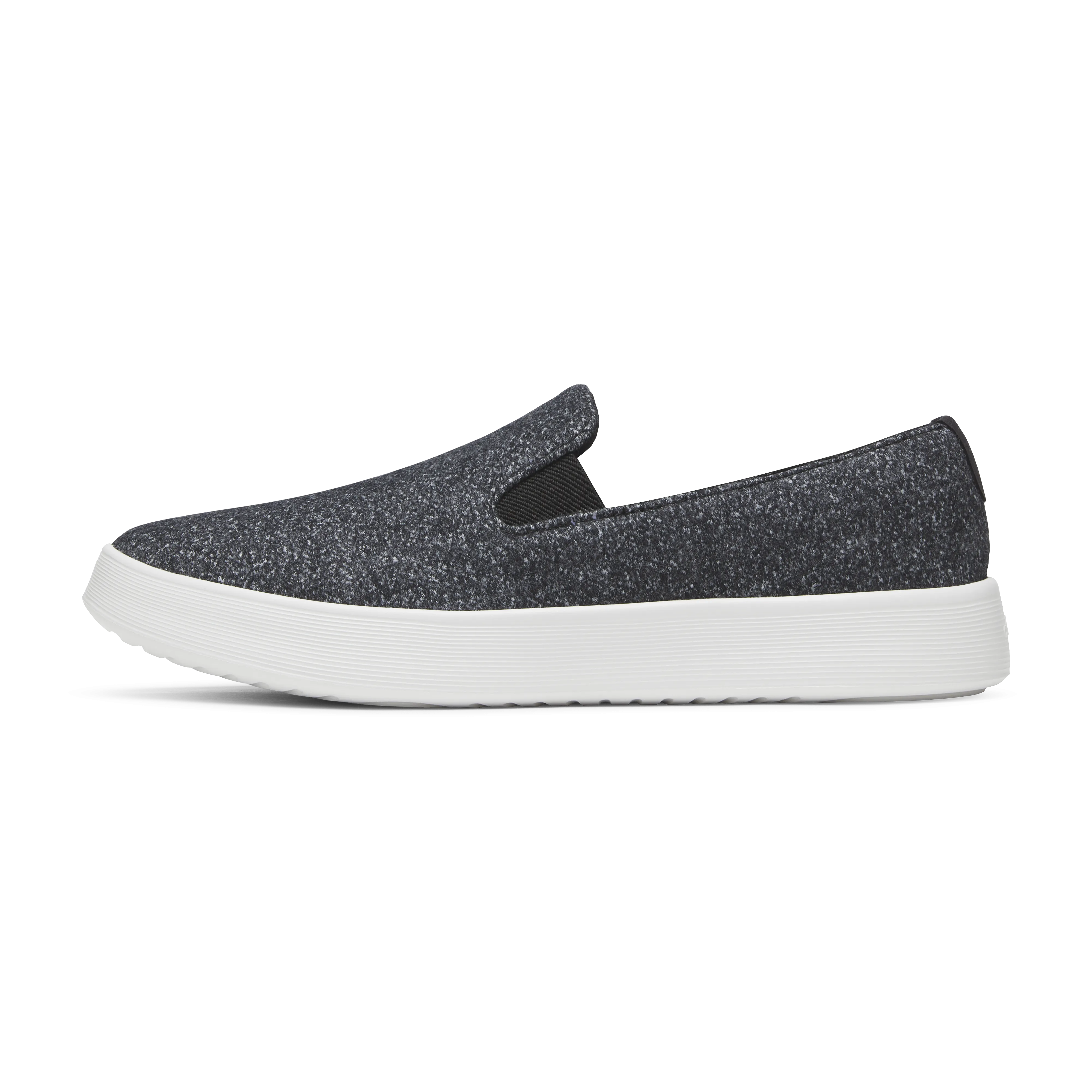 Comfy Everyday Men's Wool Cruiser Slip On - Dark Grey (Light Grey Sole)