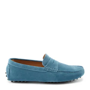 Penny Driving Loafers, petrol blue suede simple design Urban Style