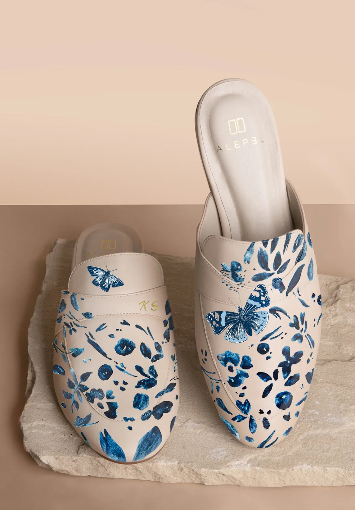 Denim Butterfly Beige Mule AirCushion