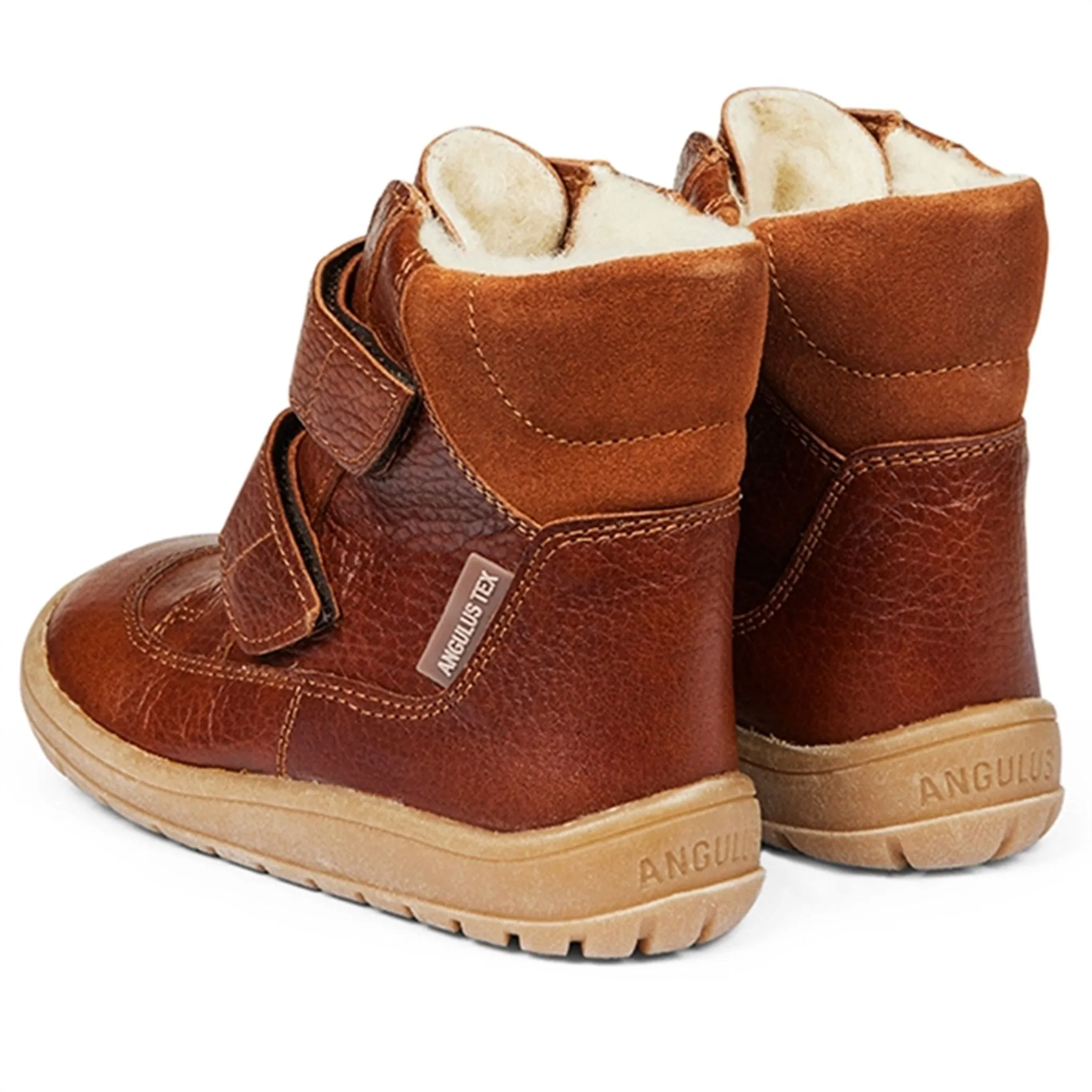 Winter Safety Gear Angulus Tex-Boots With Velcro Cognac/Cognac