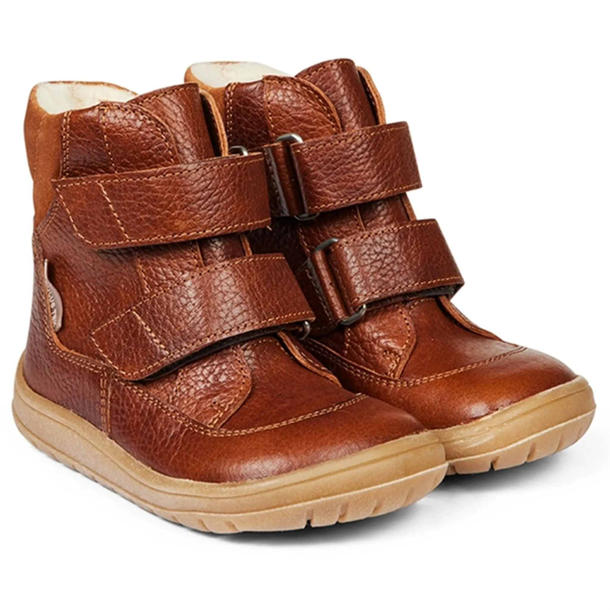 Snow Terrain Grip Angulus Tex-Boots With Velcro Cognac/Cognac