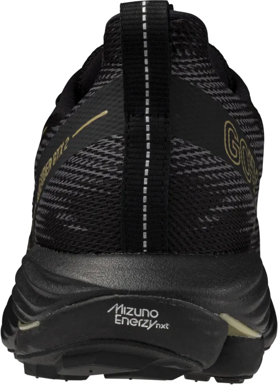 Mizuno Wave Rider GORE-TEX 2 Mens Trail Running Shoes - Black Stretch Fabric Travel Light