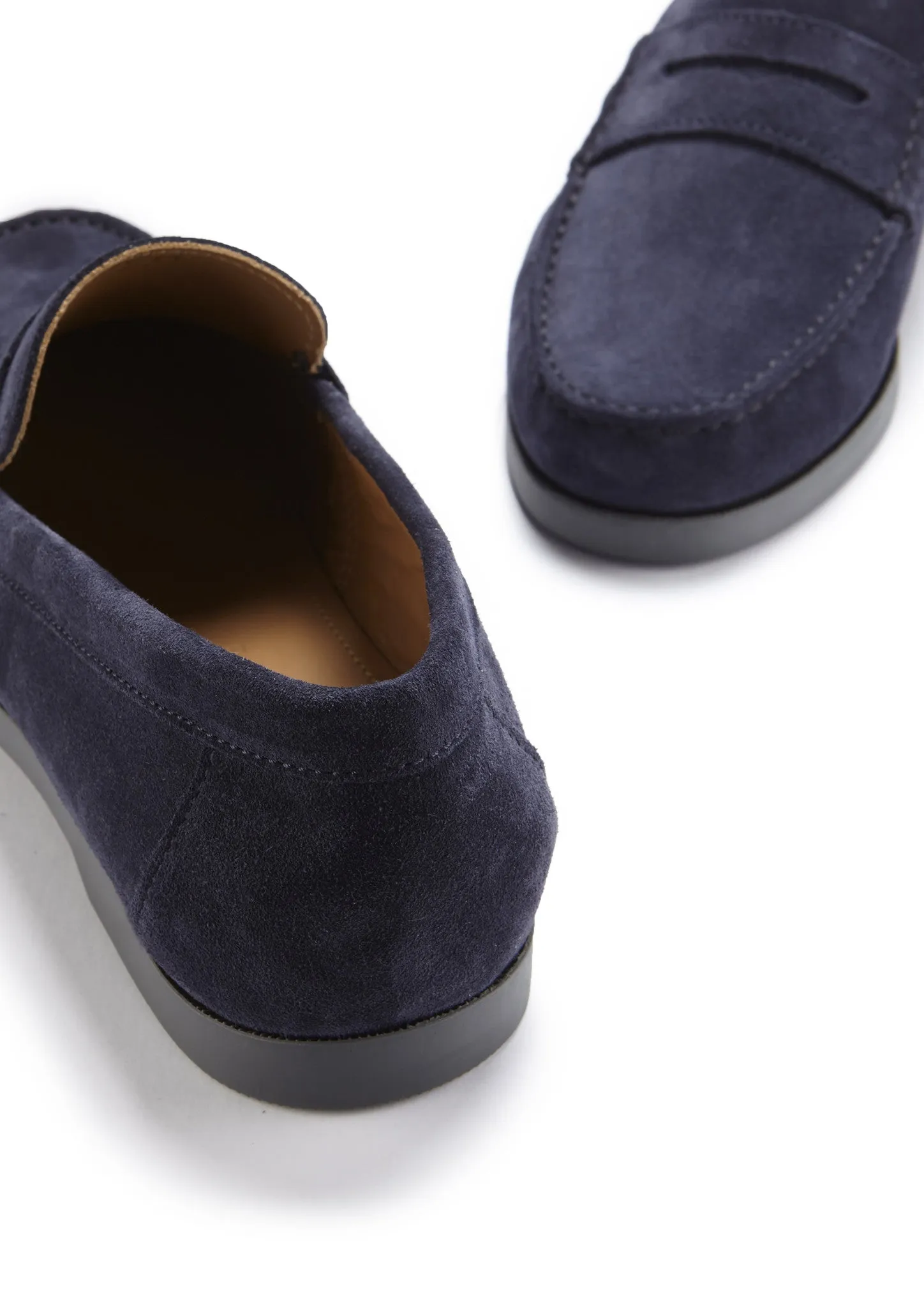 Grass Lane Boat Loafers, navy blue suede