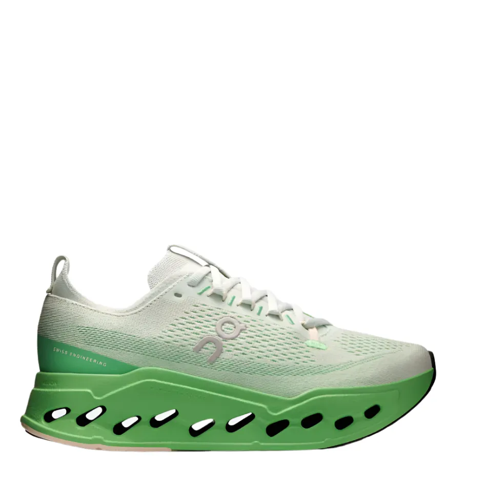 Quiet cushioning - shoes On Women's Cloudsurfer Max Running Shoes in Mineral/Honeydew AW25