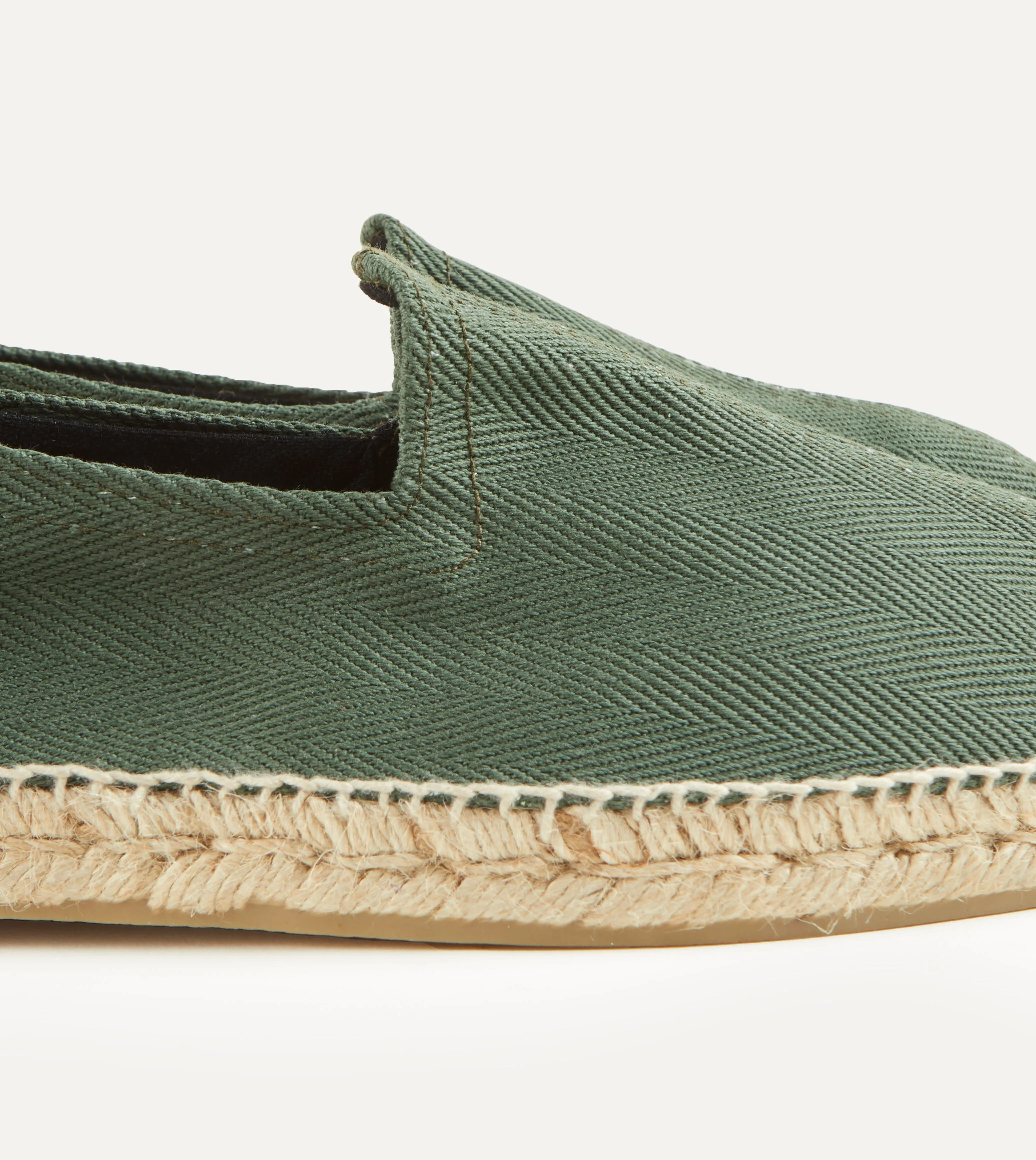 Green Herringbone Cotton Espadrilles Ergonomic Cold Weather