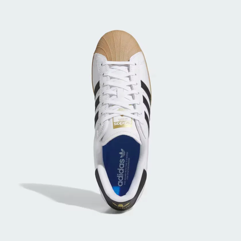adidas Skateboarding Superstar ADV Skate Shoes - Cloud White / Core Black / Gum Classic Comfort