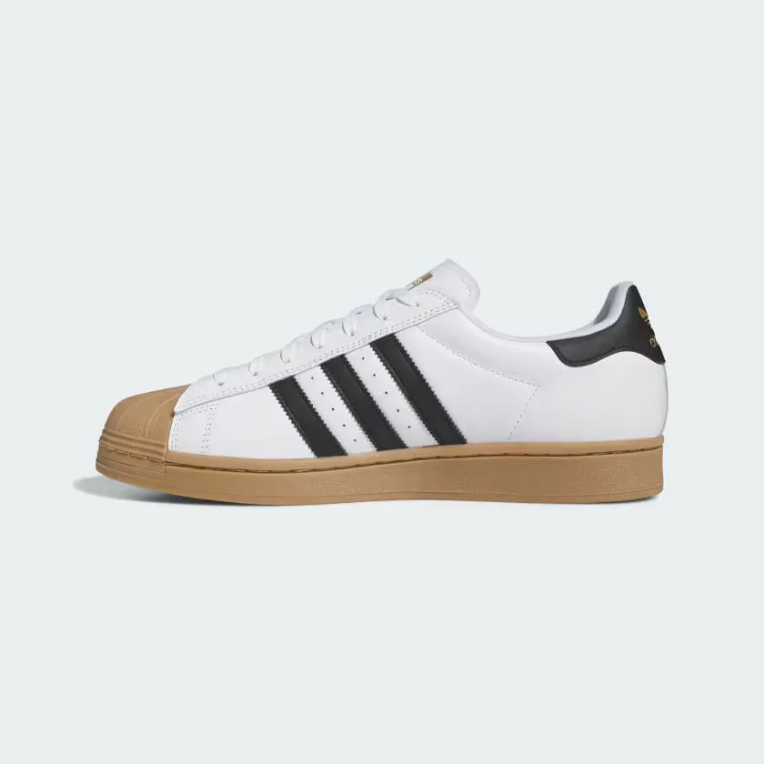 velcro adidas Skateboarding Superstar ADV Skate Shoes - Cloud White / Core Black / Gum