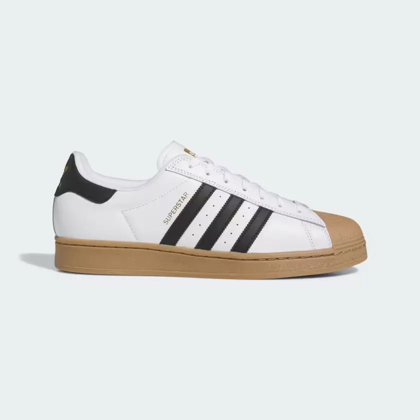 Stable platform adidas Skateboarding Superstar ADV Skate Shoes - Cloud White / Core Black / Gum