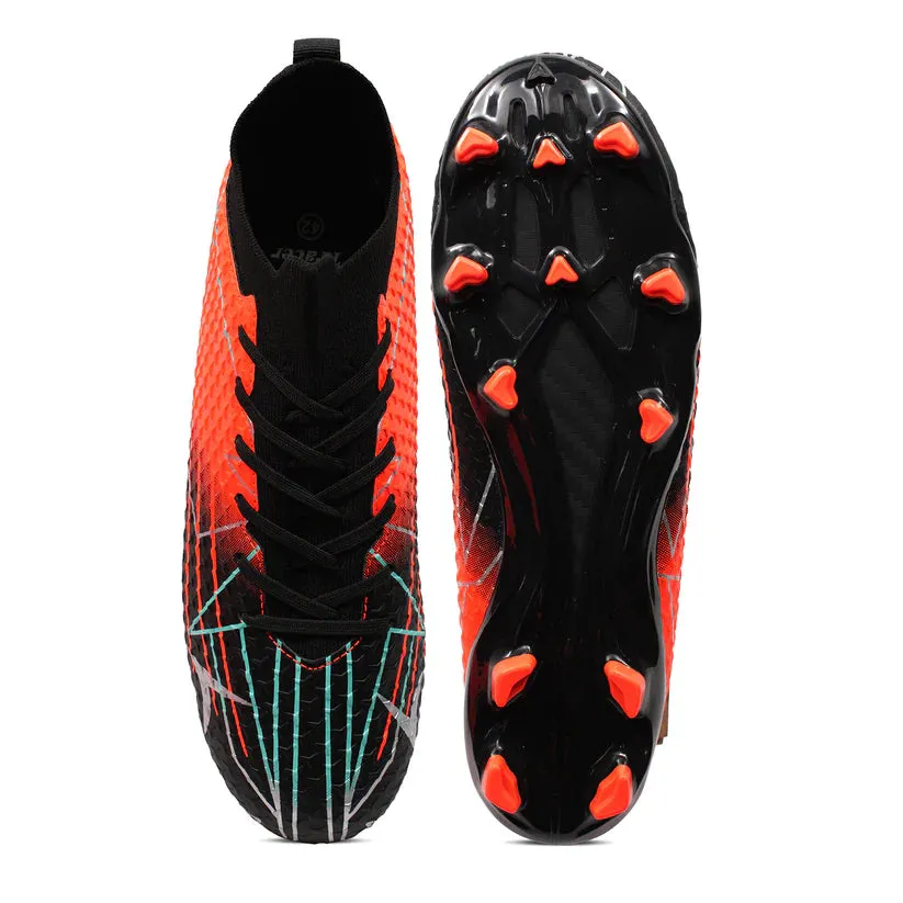 Supportive Base Cushion Lock Tracer Football Shoes for Men's FB01 (Red)