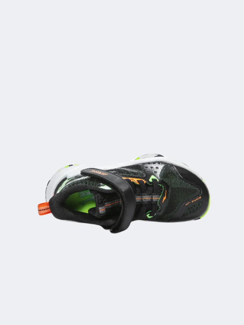 Elasticated Sling Tuned Rolling Motion Tech Erke Ps-Boys Basketball Shoes Black/Bright Green