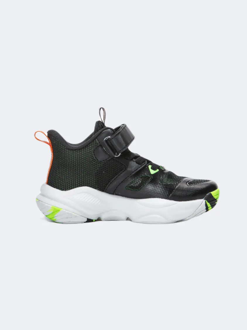 Bounce Back Elasticity Erke Ps-Boys Basketball Shoes Black/Bright Green