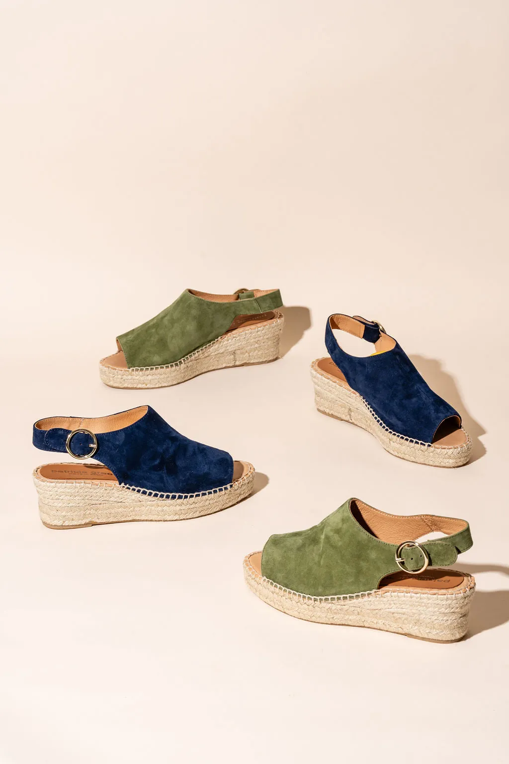 Stella Peep Toe Espadrille with Buckle Walking Friendly