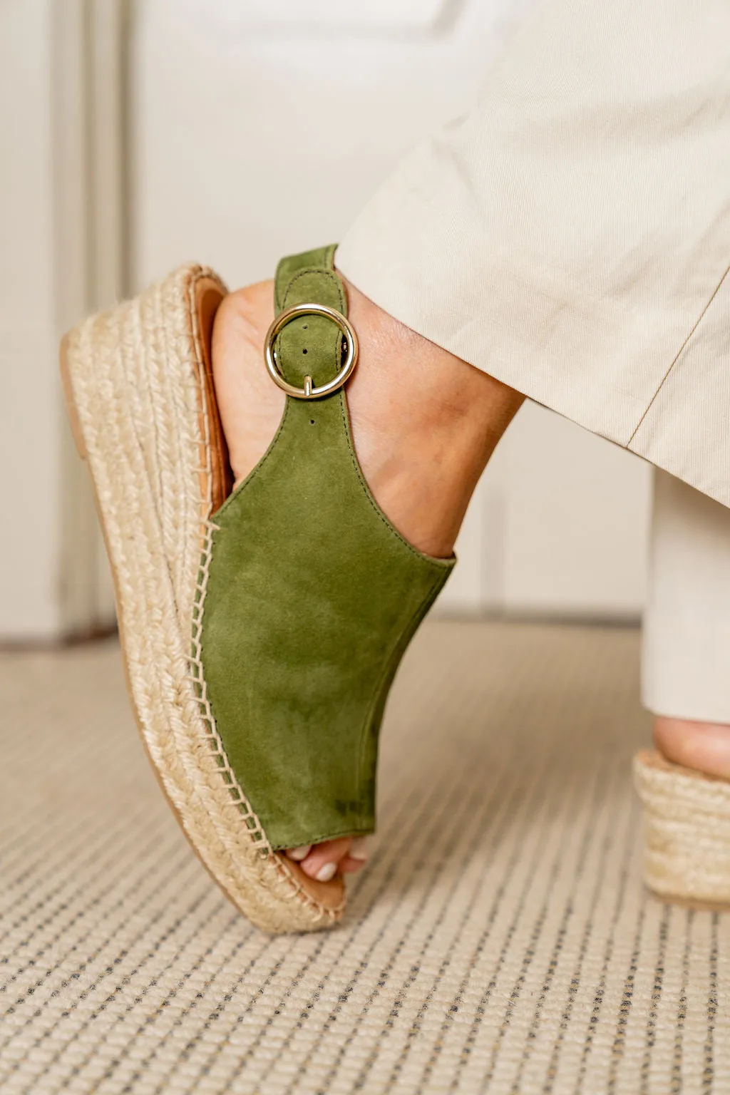 Stella Peep Toe Espadrille with Buckle All People