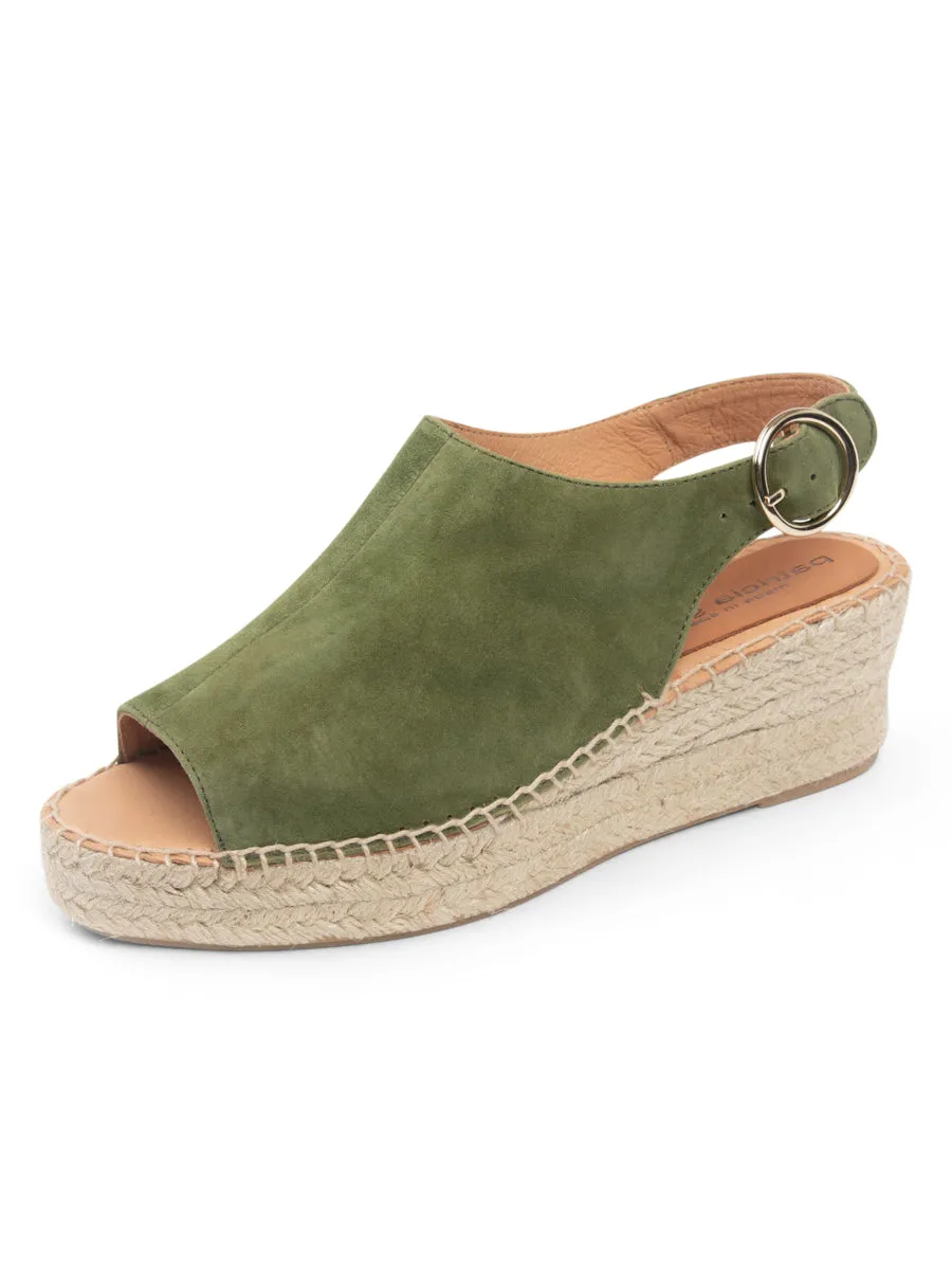 School Ready Stella Peep Toe Espadrille with Buckle