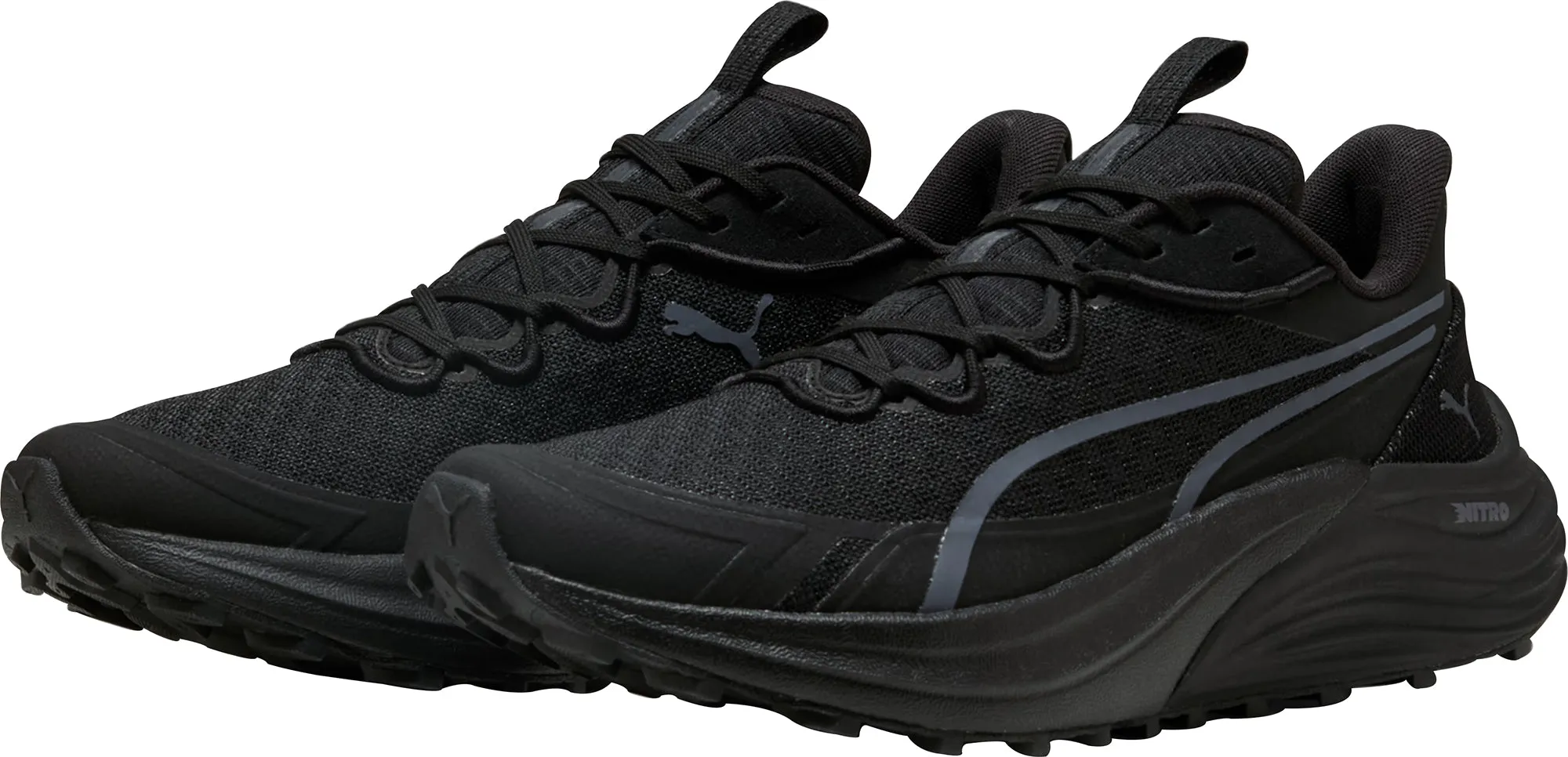 Light Run Durable Build Weekend Errands Puma Electrify Nitro 4 Mens Trail Running Shoes - Black