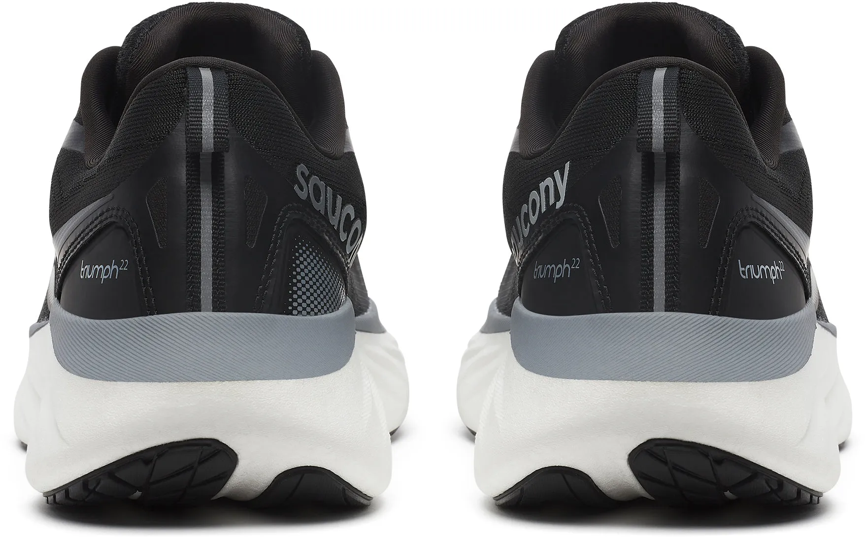 Adjustable Saucony Triumph 22 Mens Running Shoes - Black