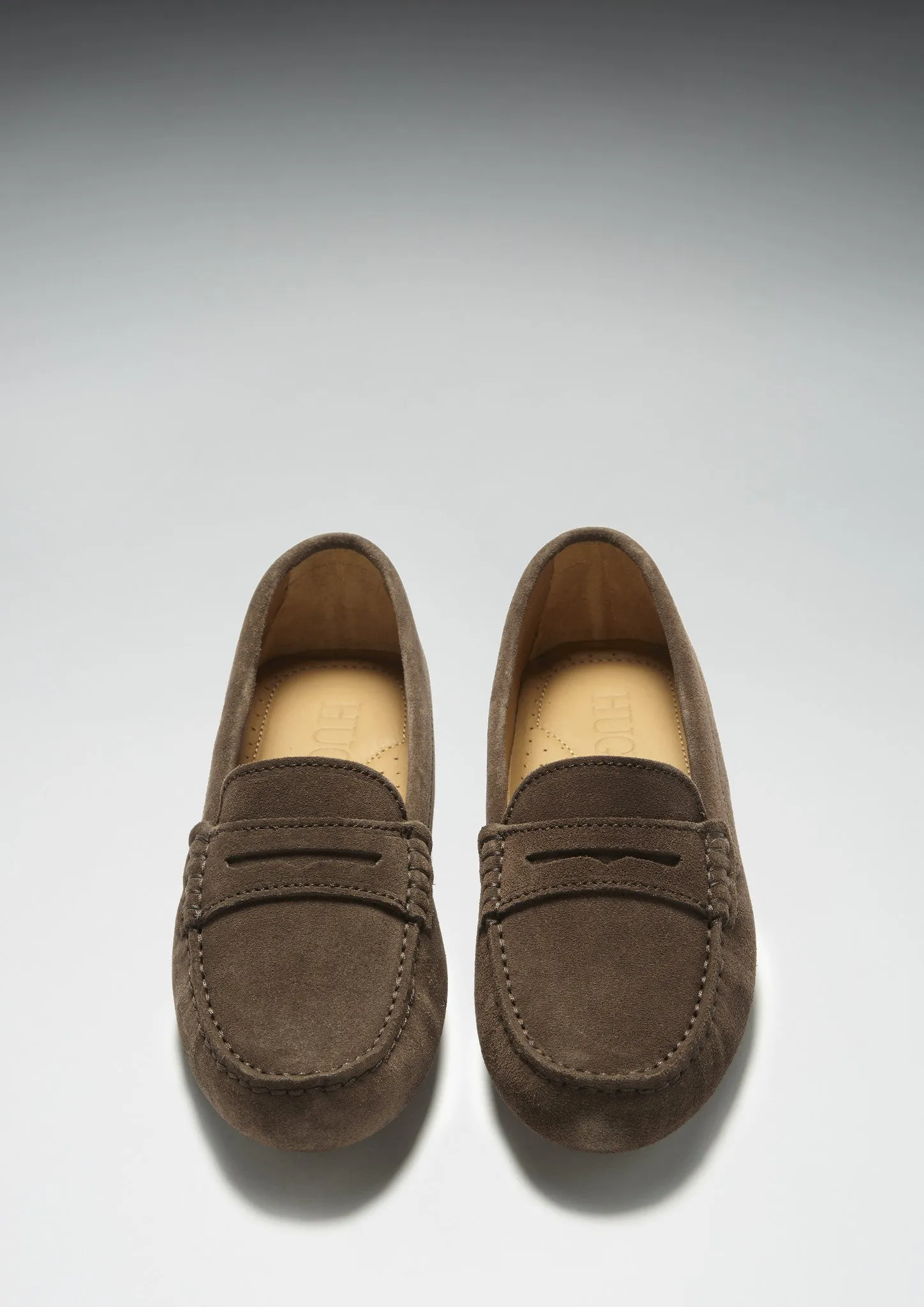 Women's Penny Driving Loafers, brown suede Neutral Look