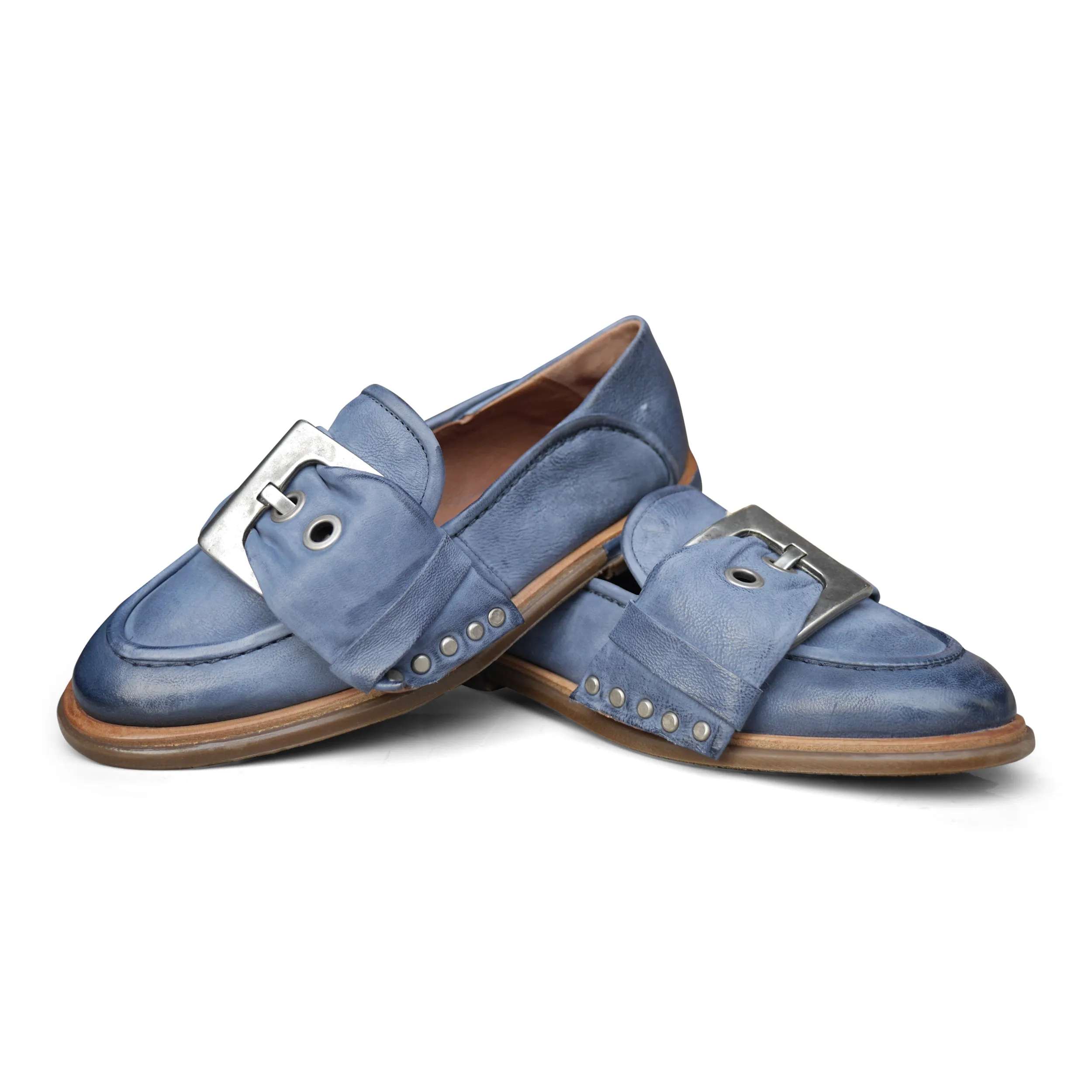Relaxed Walk A74105 - Blue Buckled Loafer