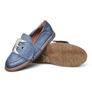 A74105 - Blue Buckled Loafer Weather resistant