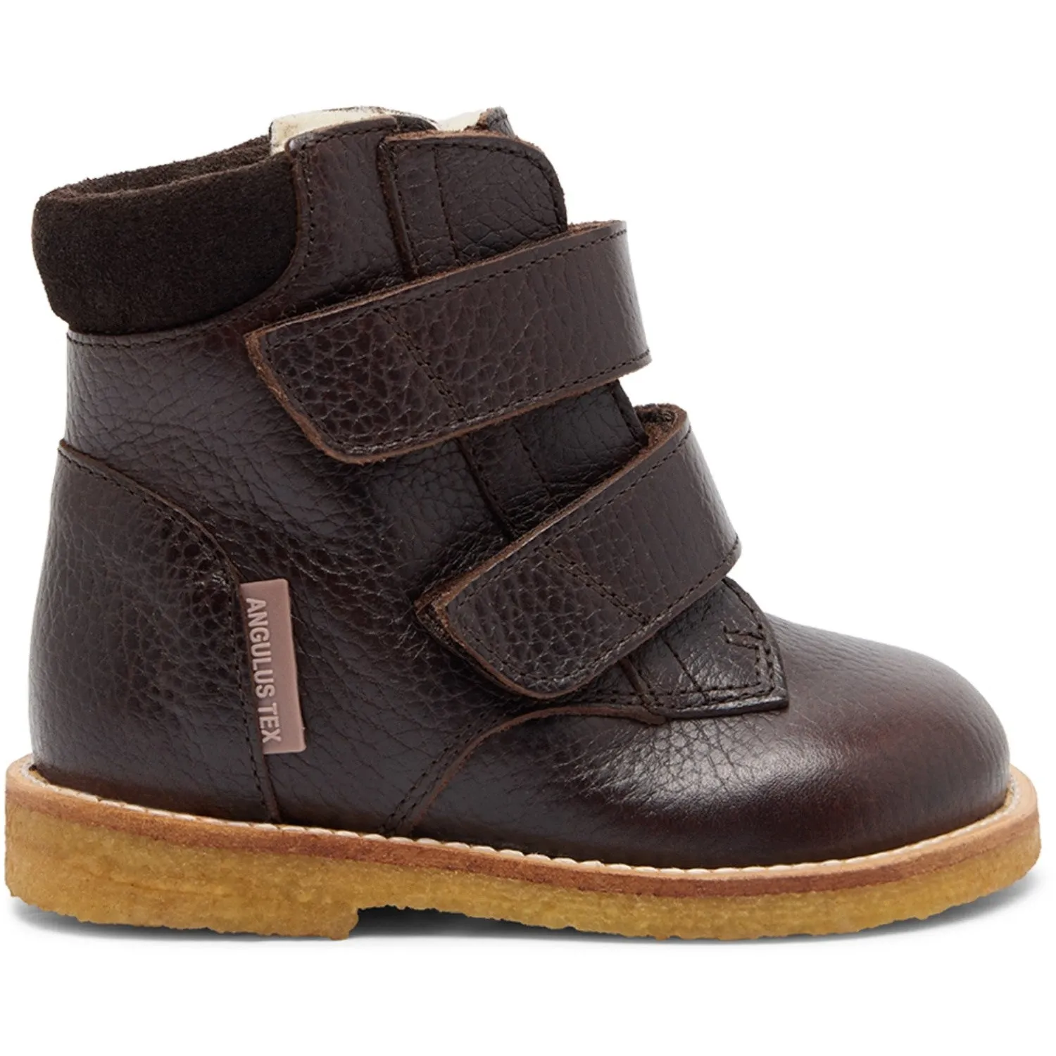 Angulus Dark Brown/Dark Brown Beginners Tex-Boot Med Velcro Closure Snow Boots for Men Extreme Winter Gear