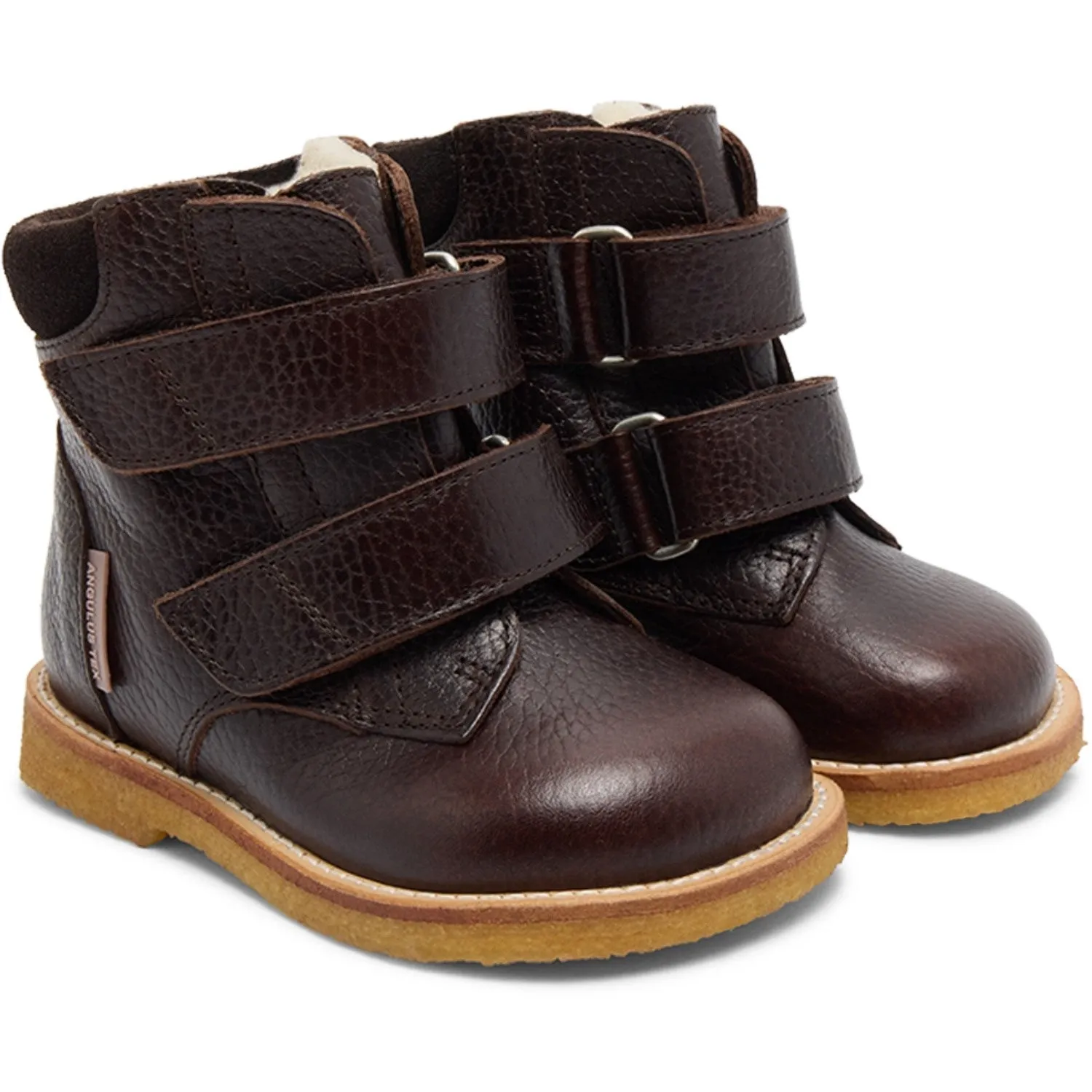 Angulus Dark Brown/Dark Brown Beginners Tex-Boot Med Velcro Closure Frosty Terrain Chilly Adventure