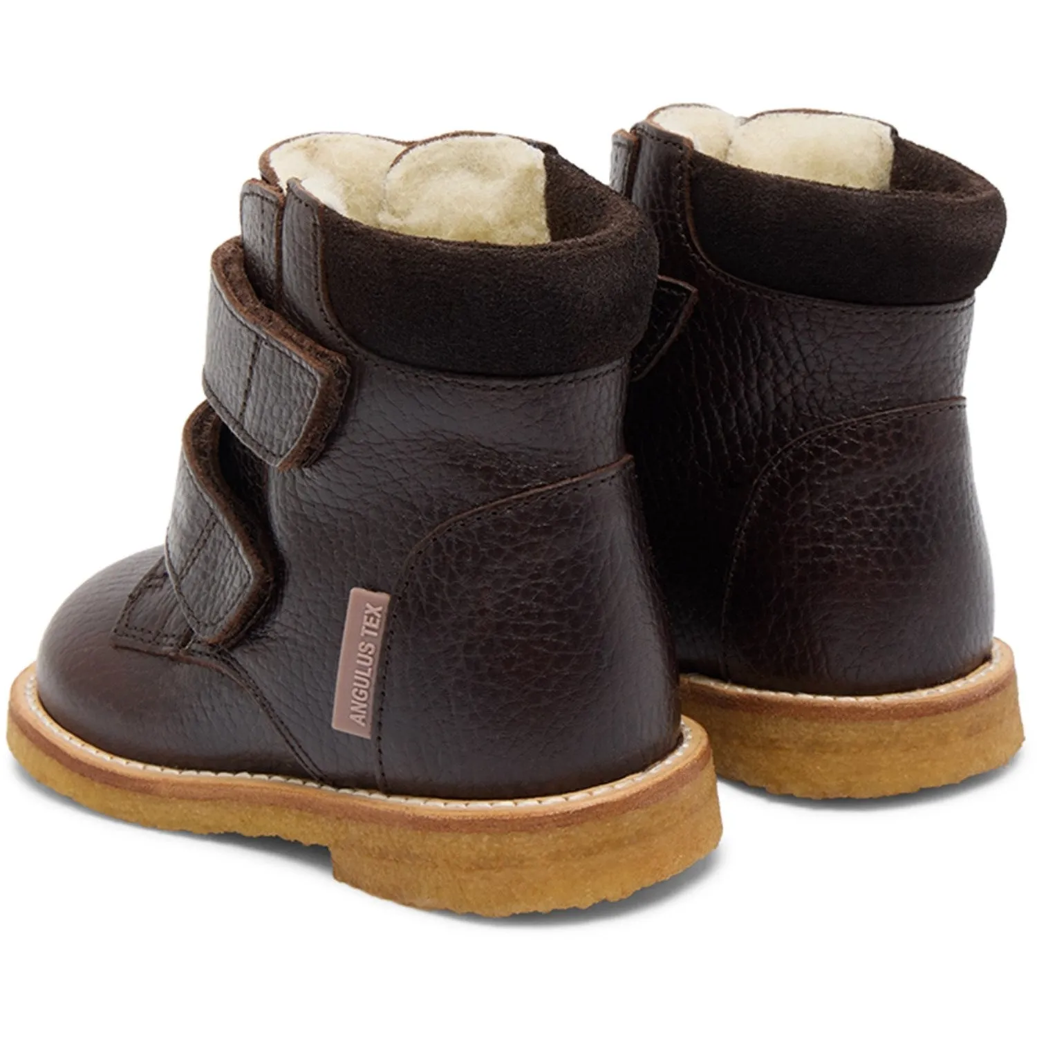 Angulus Dark Brown/Dark Brown Beginners Tex-Boot Med Velcro Closure waterproof Snow Steps