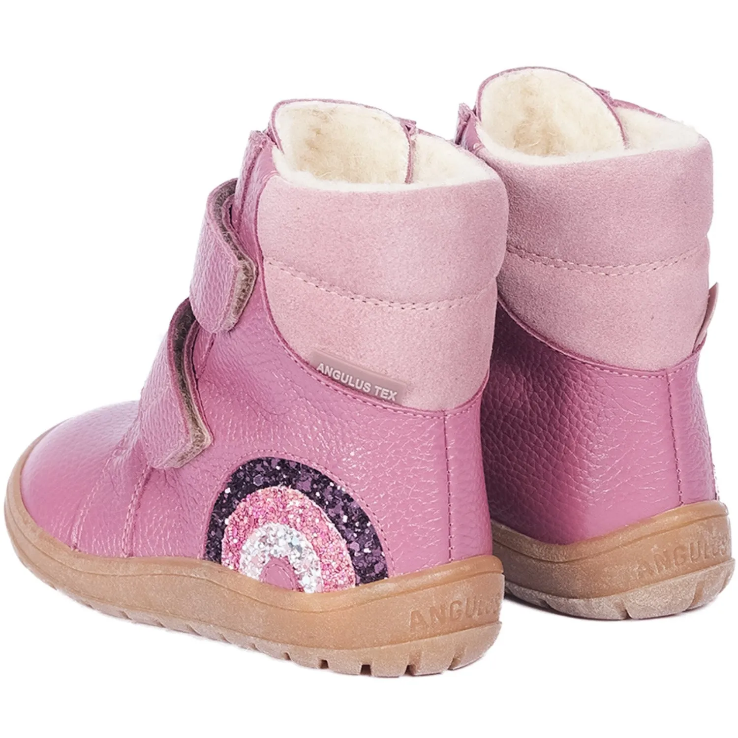 Angulus Heather/Mauve/Glitter Tex Boot with sparkling glitter rainbow Mountain