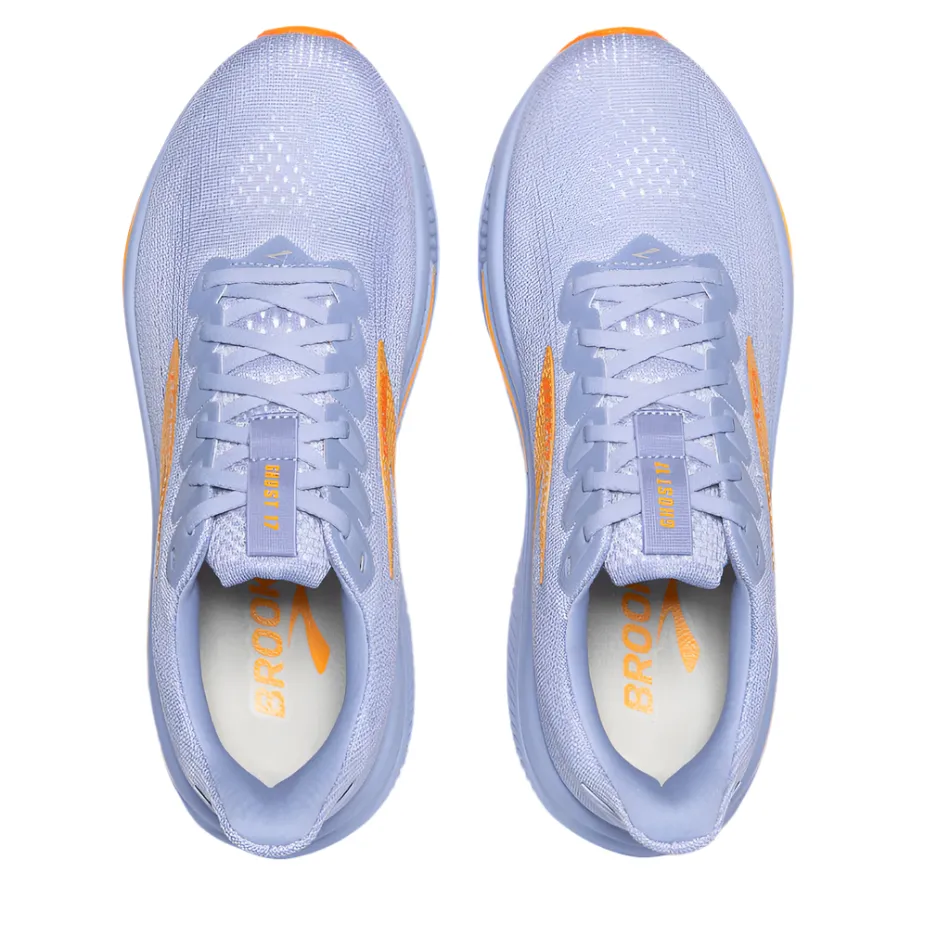 Brooks Women's Ghost 17 Running Shoes in Blue Heron/White/Orange AW25 netball shoes fashionable running shoes
