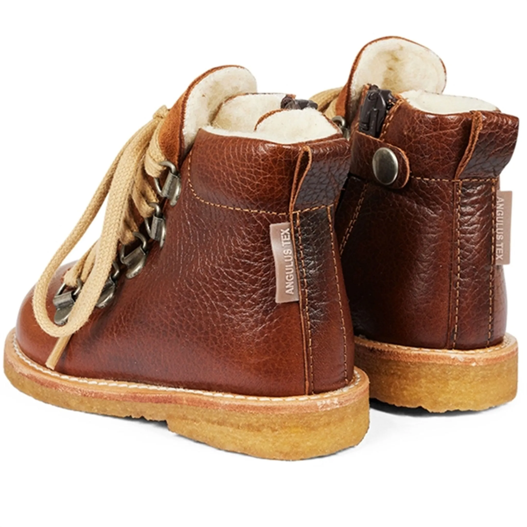 Angulus Starter Tex Boots With Lace & Zipper Cognac/Cognac Snow Fashion