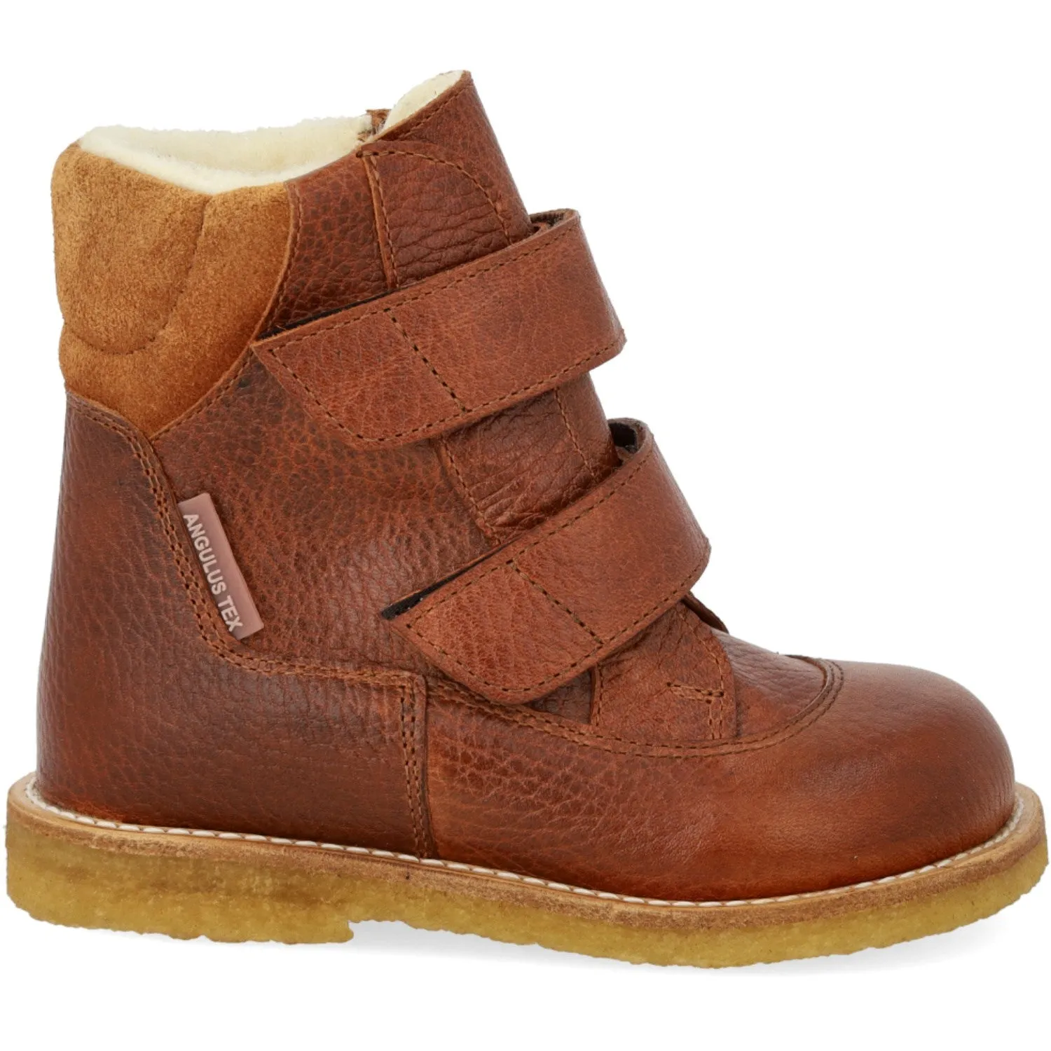 Angulus Cognac/Cognac TEX Boot with Velcro Closure Snow Trekking Winter Boots