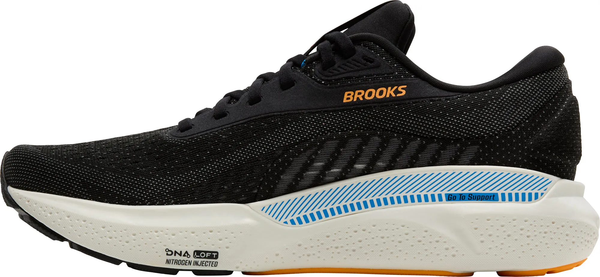 Brooks Adrenaline GTS 24 Mens Running Shoes - Black Wide Base Quick Drying Travel Enthusiasts