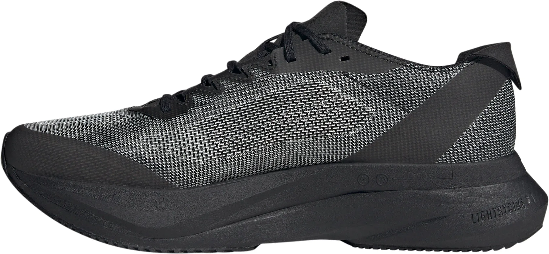 adidas Adizero Boston 12 Mens Running Shoes - Black Elastic laces